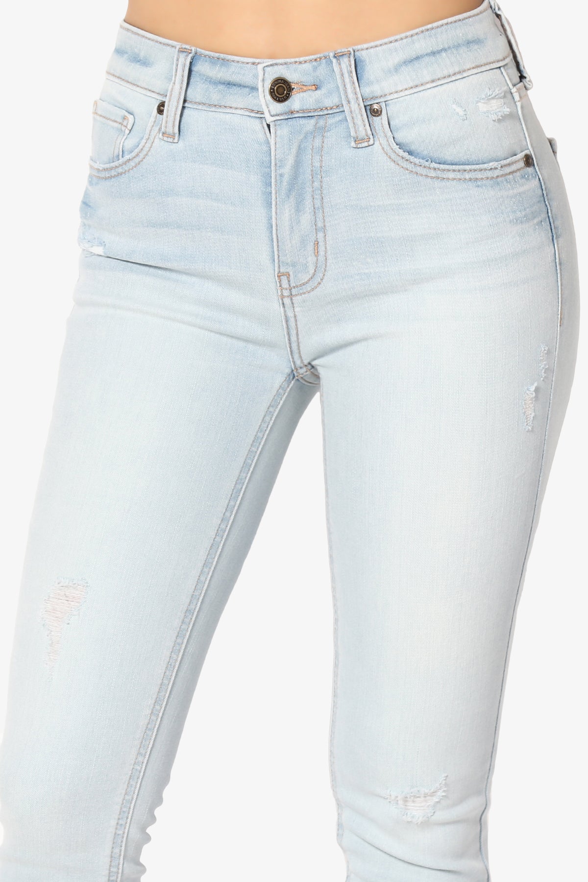 Clara Bite Hem Crop Skinny Jeans in Light