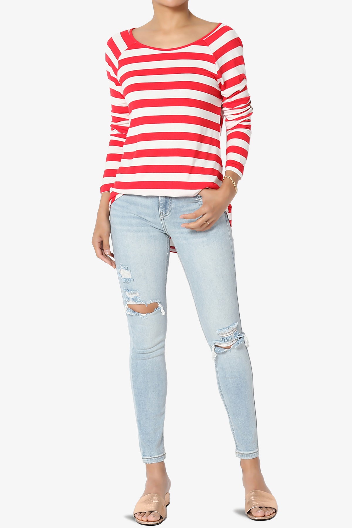 Clara Ripped High Rise Crop Skinny Jeans in Trip LT