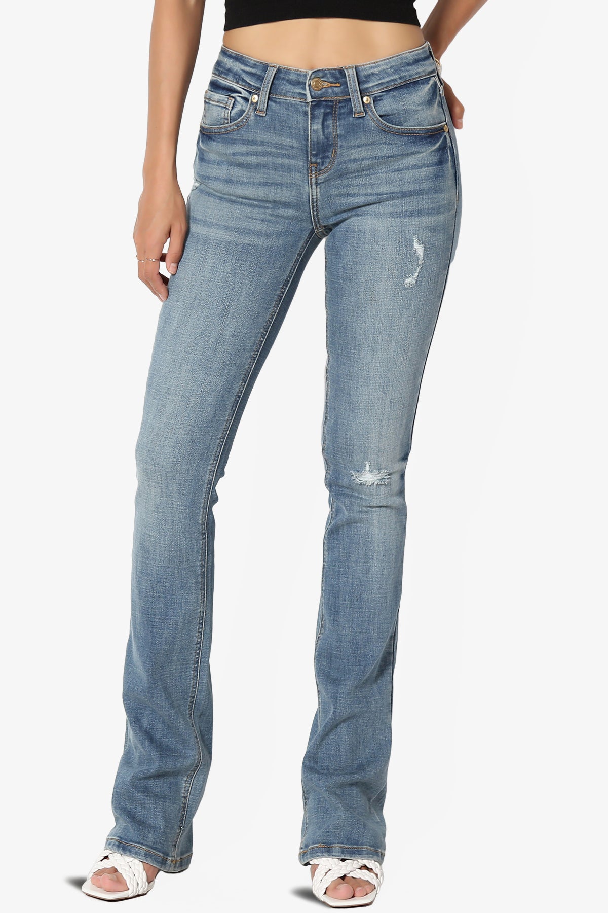 Imogen Mid Rise Bootcut Jeans in Wild Medium