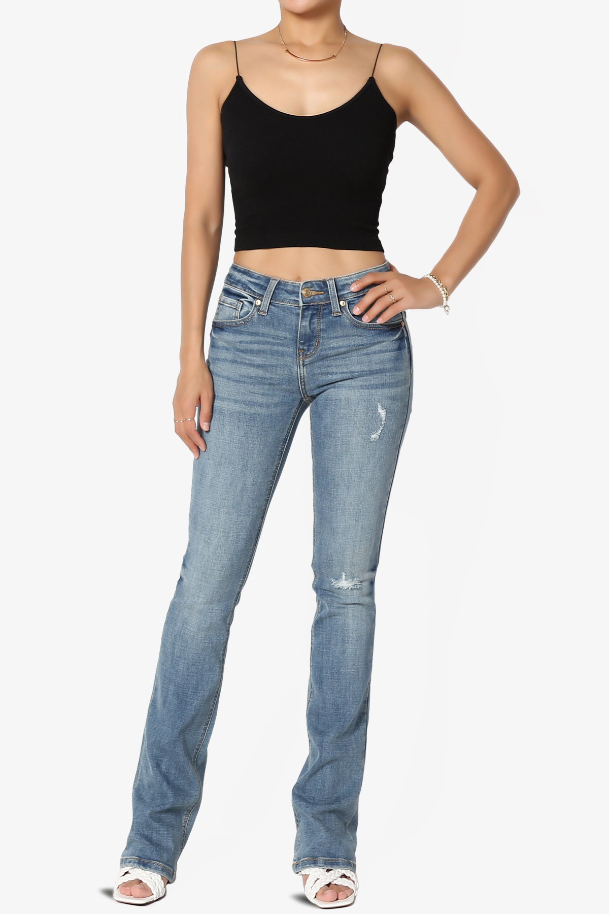 Imogen Mid Rise Bootcut Jeans in Wild Medium