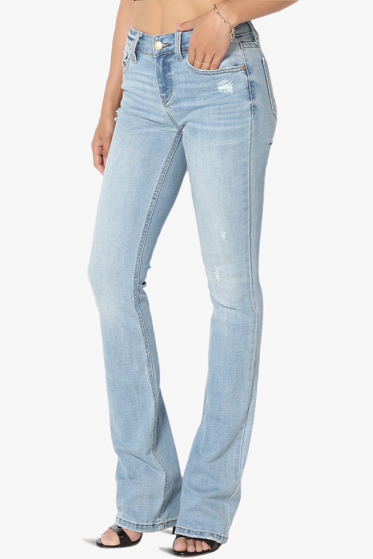 Emogen Mid Rise Slim Boot Cut Jeans