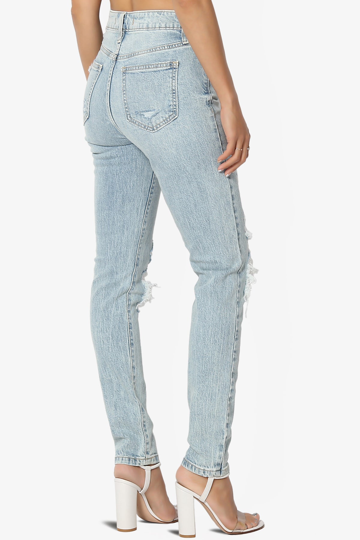 Tobi Ripped Super High Rise Mom Jeans in Light