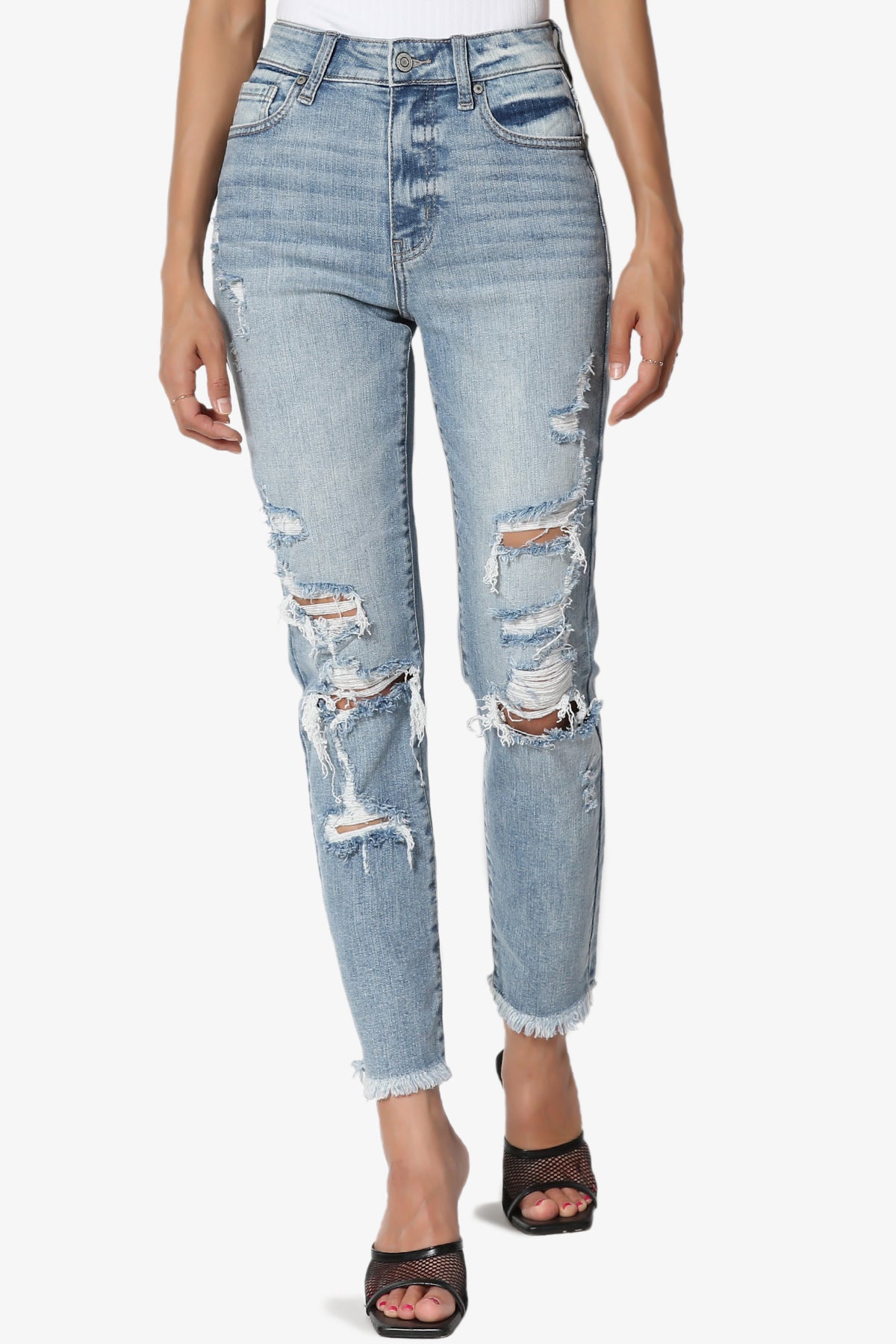 Tobi Ripped Super High Rise Mom Jeans