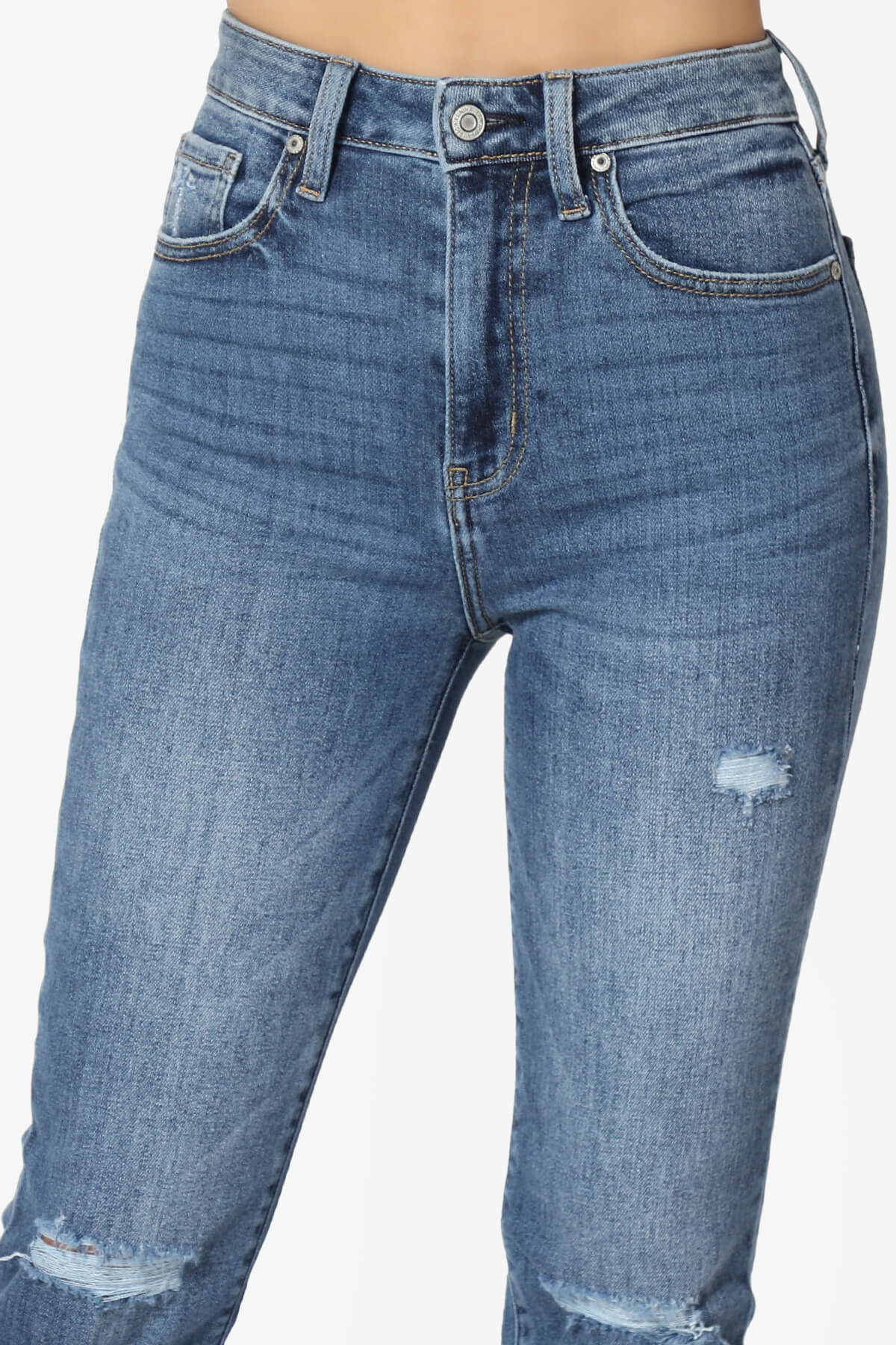 Ally High Rise Straight Crop Jeans in Uptight DK DARK_5