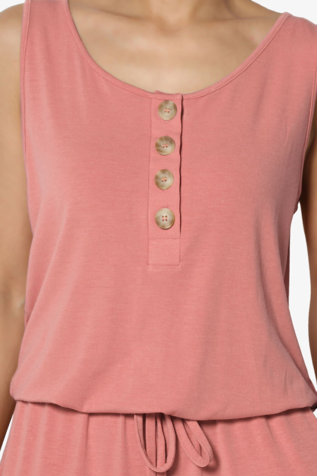 Entrada Button Scoop Neck Tank Jogger Jumpsuit ASH ROSE_5