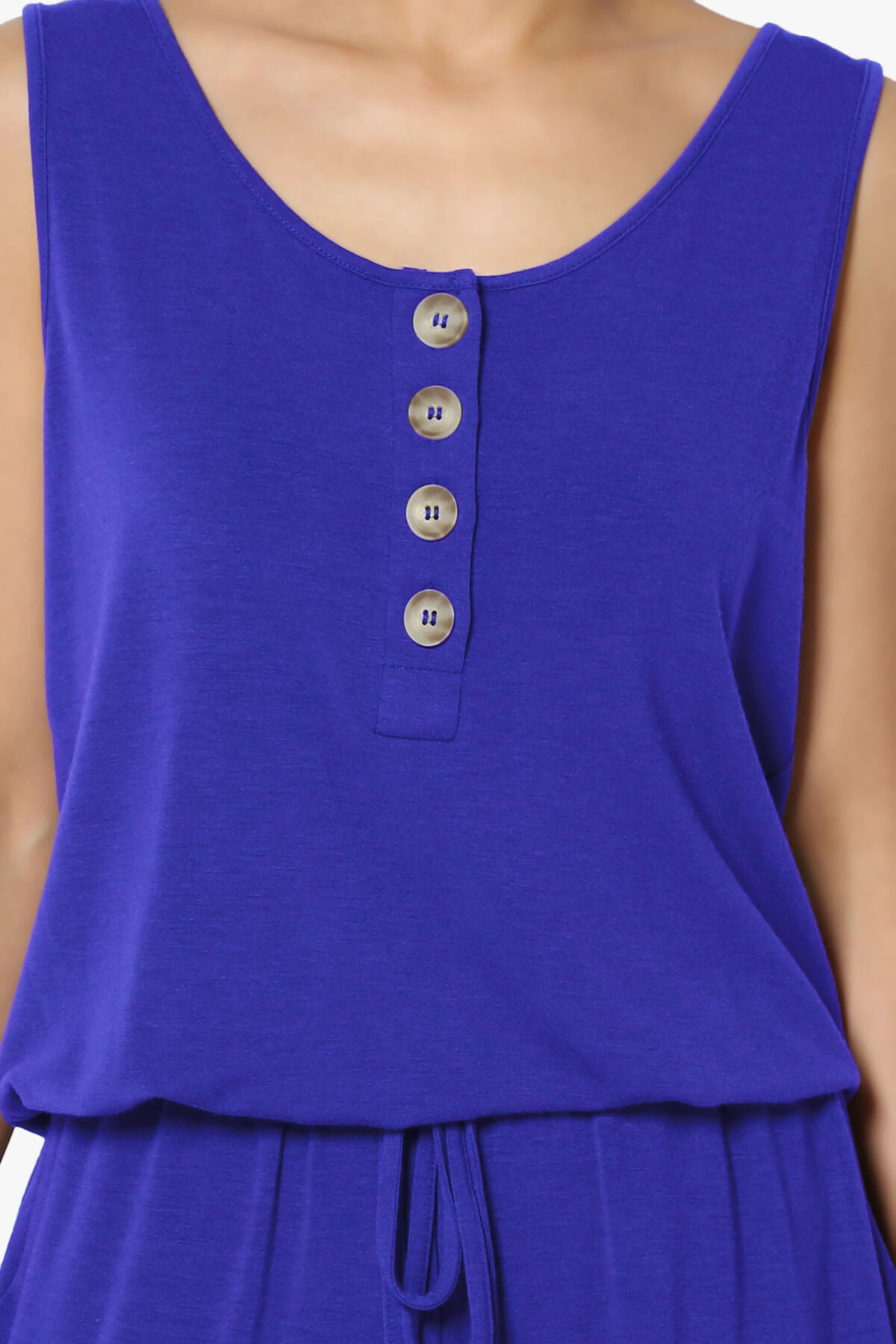 Entrada Button Scoop Neck Tank Jogger Jumpsuit BRIGHT BLUE_5