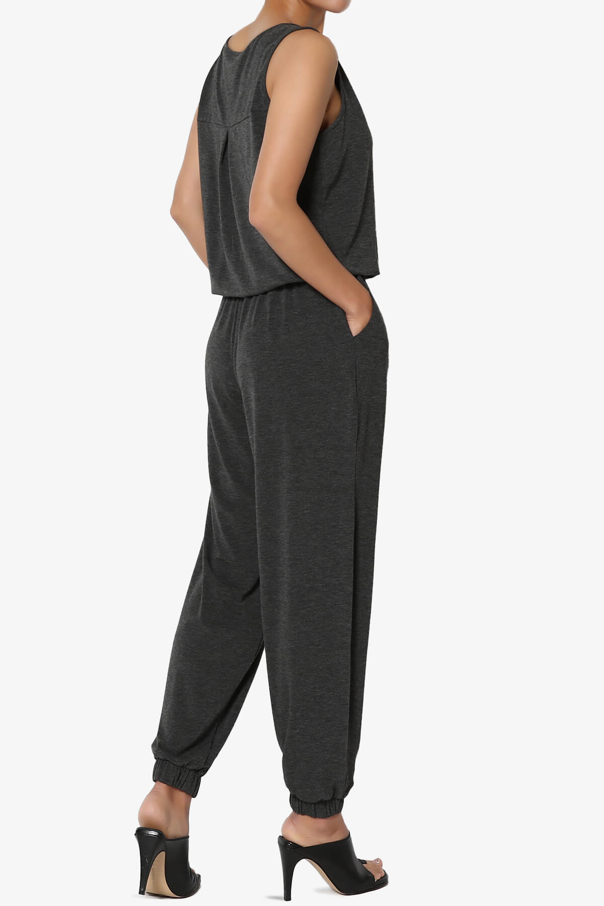 Entrada Button Scoop Neck Tank Jogger Jumpsuit CHARCOAL_4
