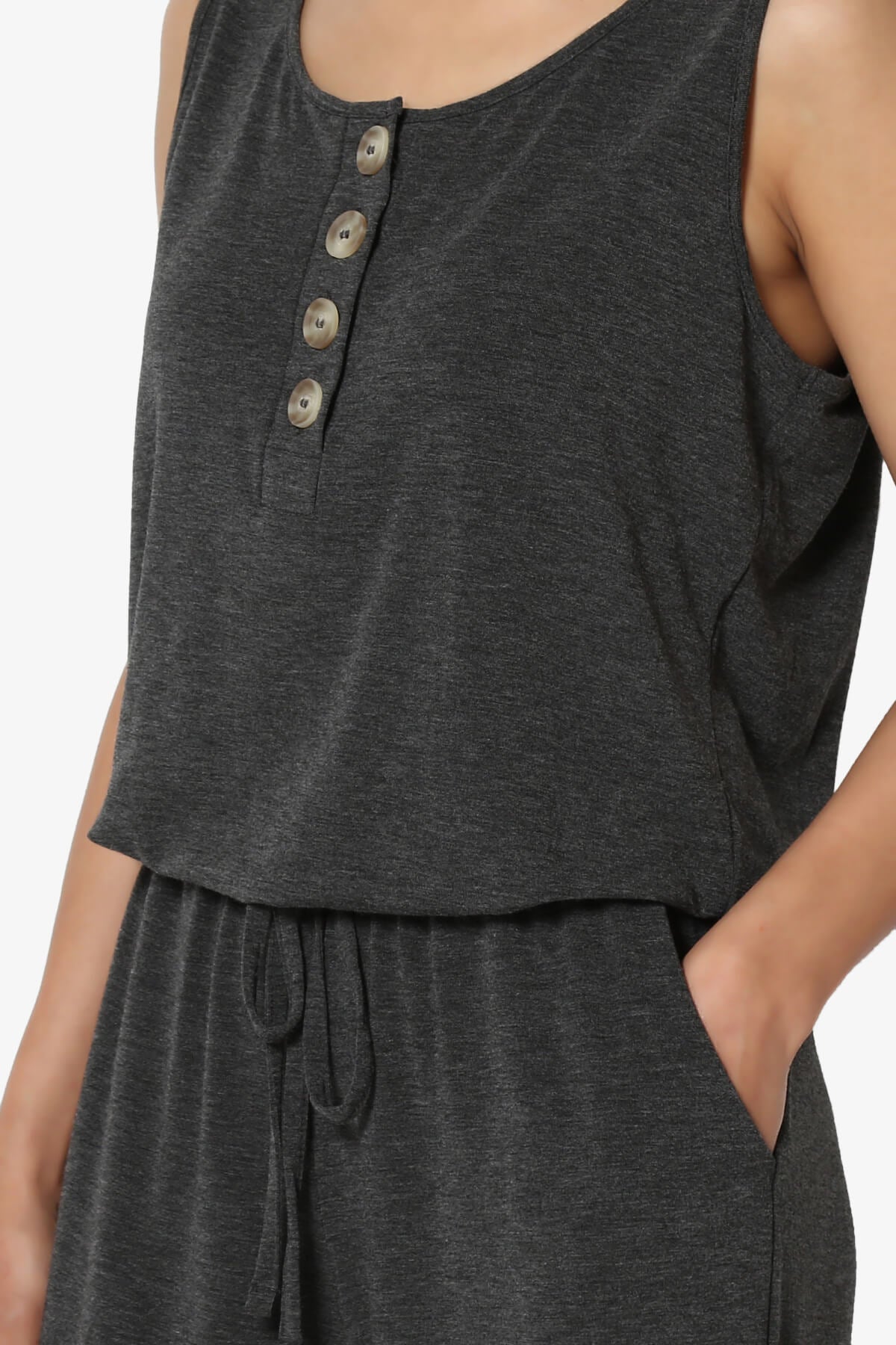 Entrada Button Scoop Neck Tank Jogger Jumpsuit CHARCOAL_5
