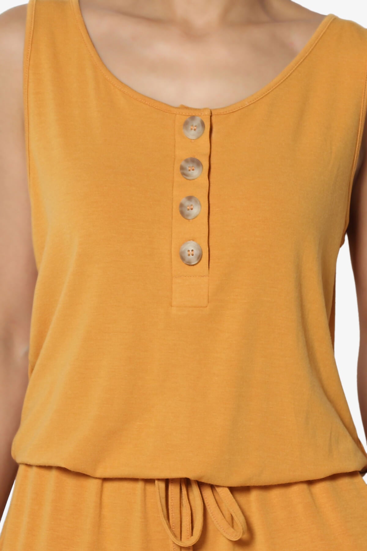 Entrada Button Scoop Neck Tank Jogger Jumpsuit GOLDEN MUSTARD_5