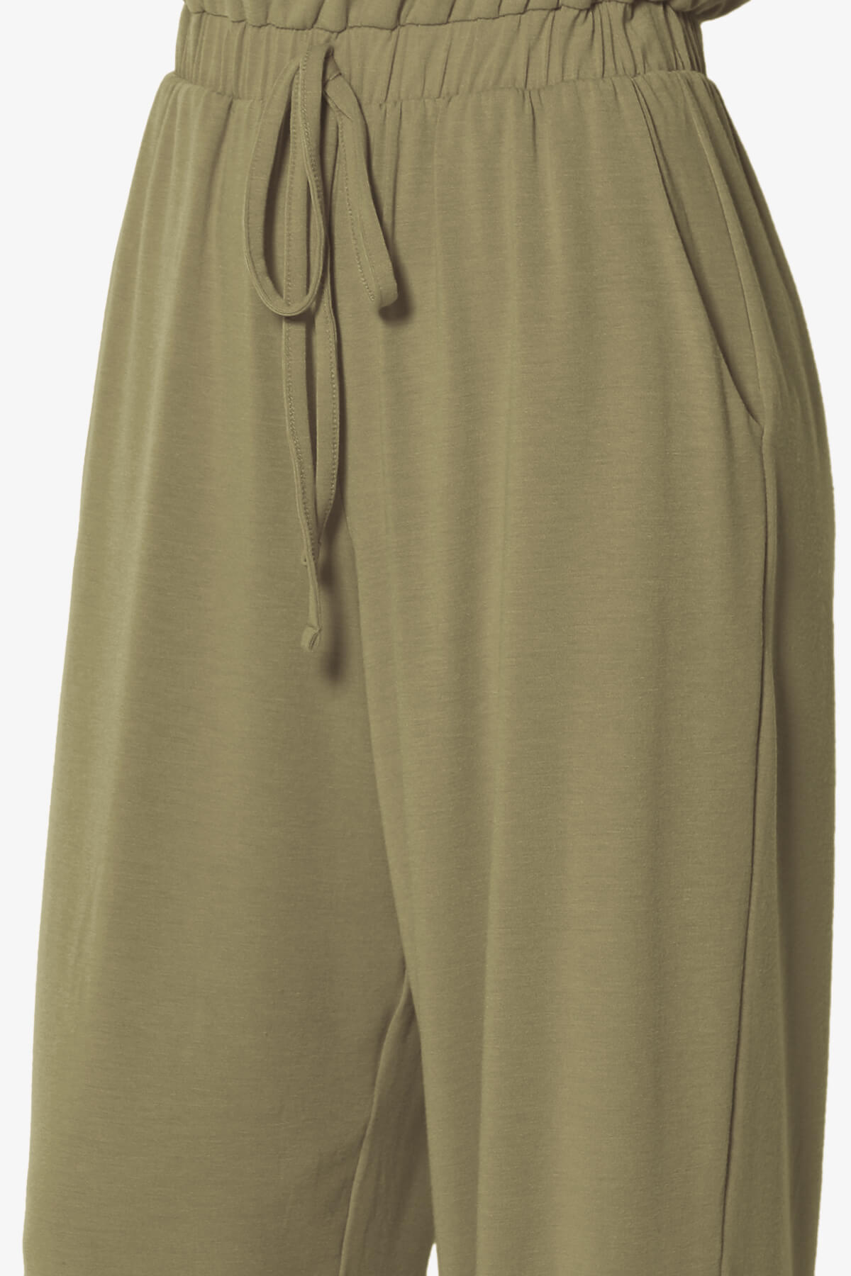 Entrada Button Scoop Neck Tank Jogger Jumpsuit KHAKI GREEN_6