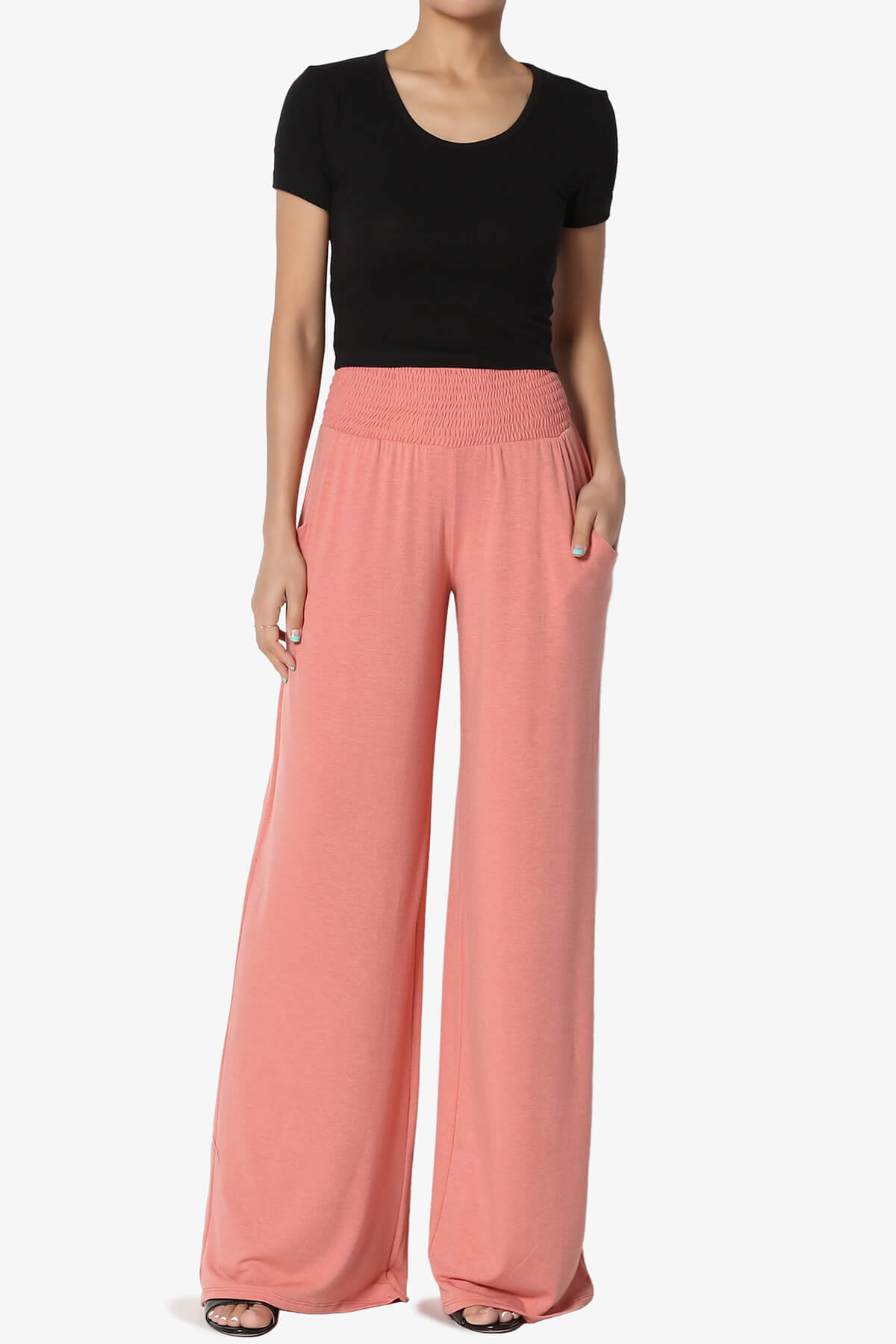 Estella Smocked Waist Lounge Pants ASH ROSE_6