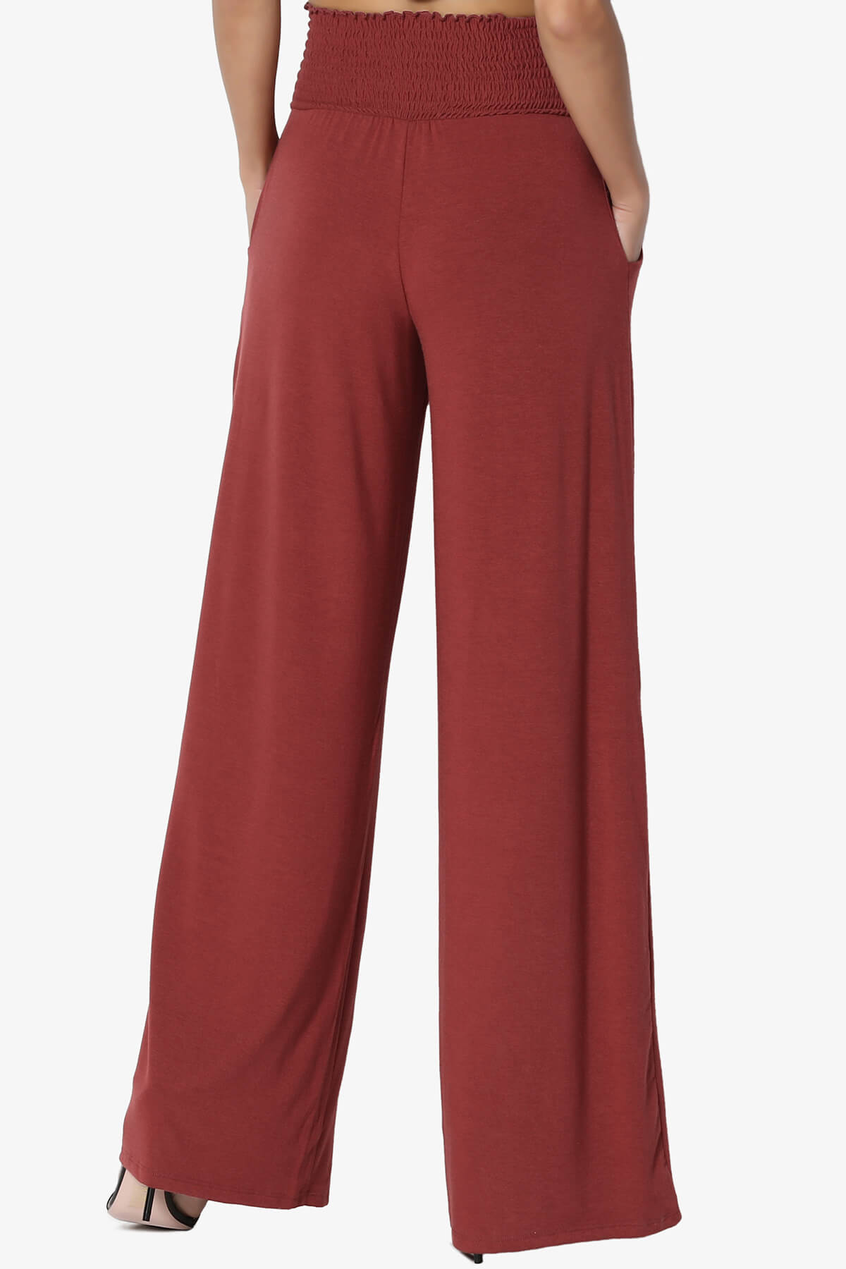 Estella Smocked Waist Lounge Pants BRICK_2