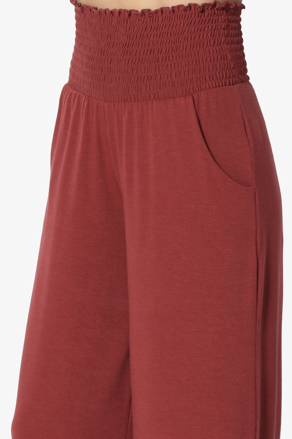 Estella Smocked Waist Lounge Pants BRICK_5