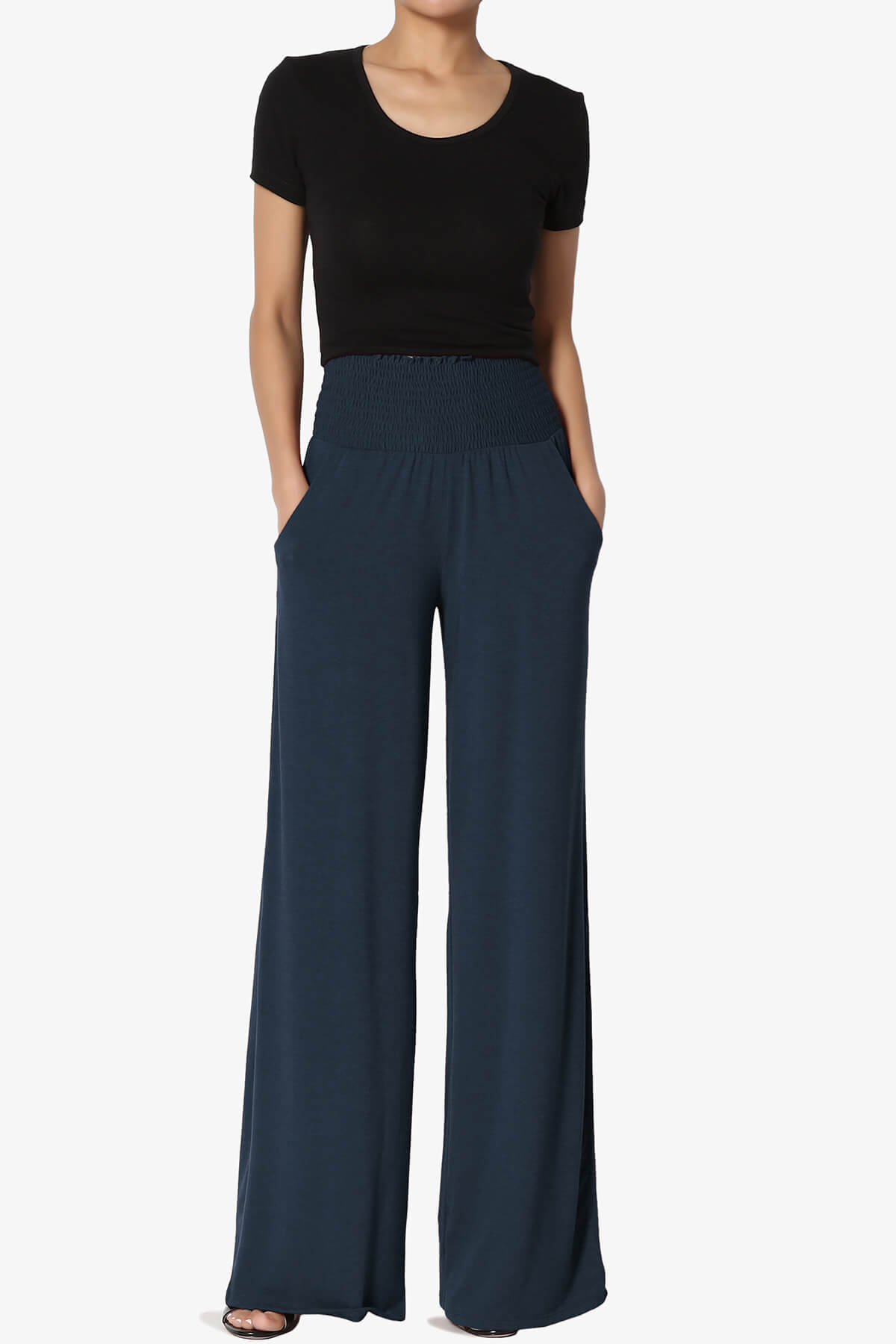 Estella Smocked Waist Lounge Pants DARK NAVY_6