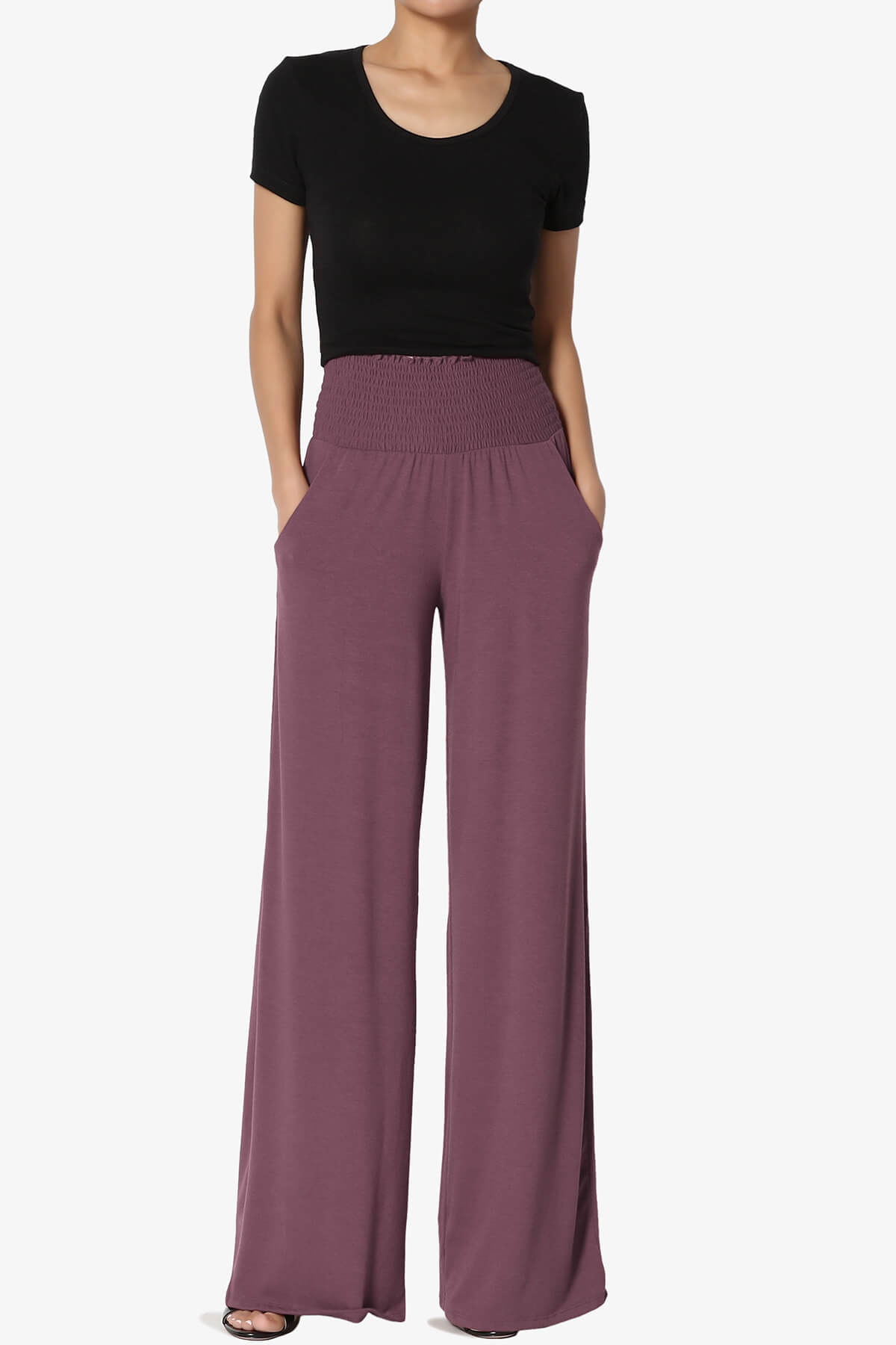 Estella Smocked Waist Lounge Pants DUSTY PLUM_6