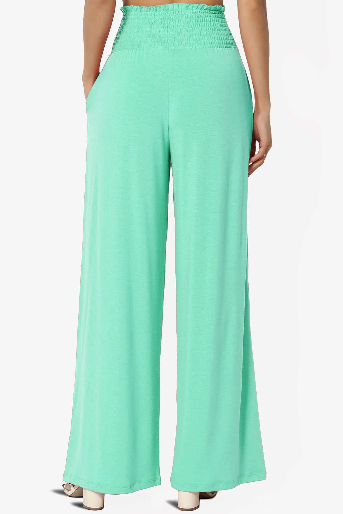 Estella Smocked Waist Lounge Pants MINT_2