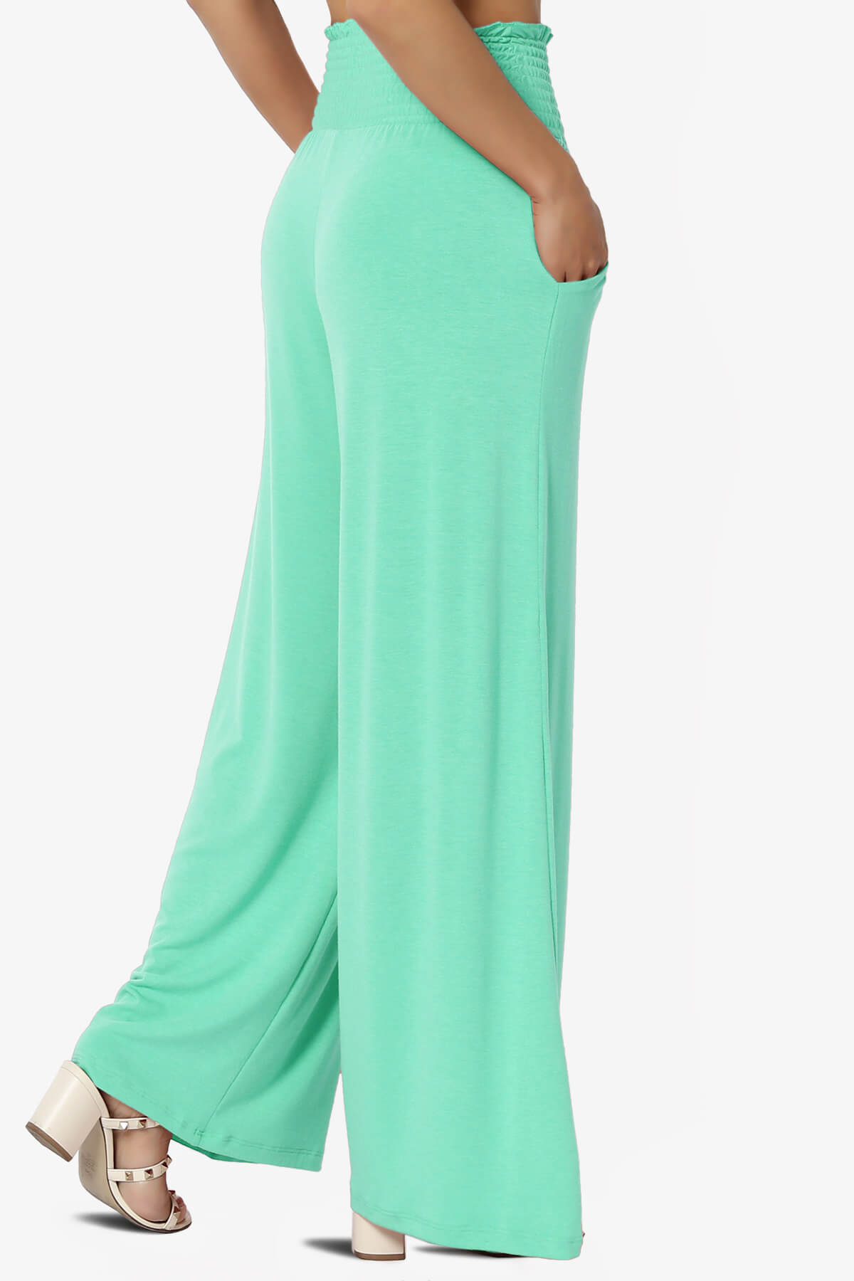 Estella Smocked Waist Lounge Pants MINT_4