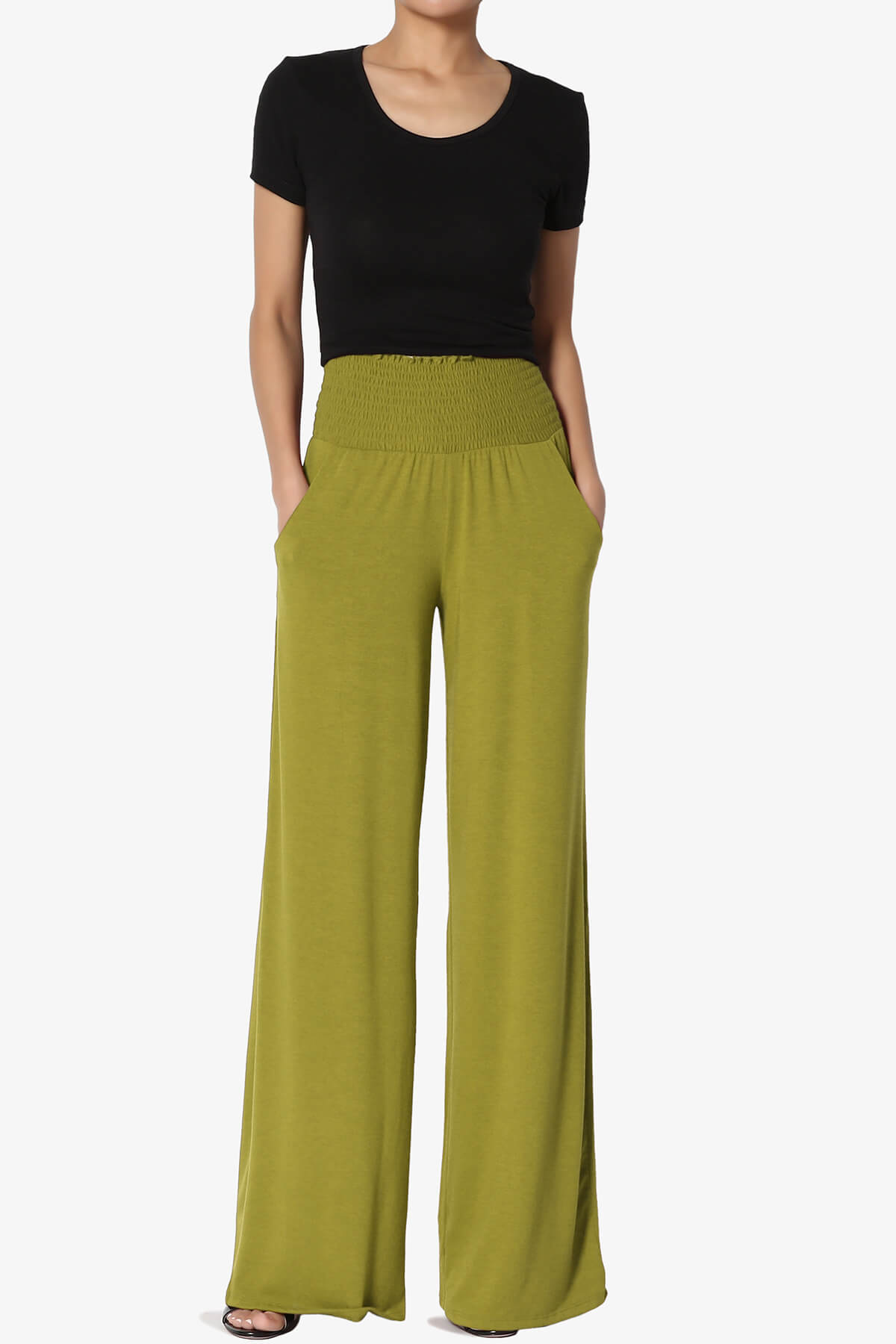 Estella Smocked Waist Lounge Pants OLIVE MUSTARD_6