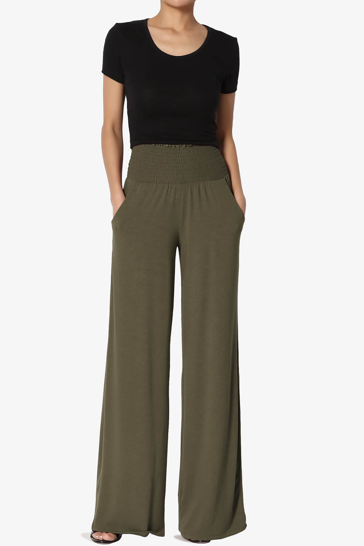 Estella Smocked Waist Lounge Pants OLIVE_6