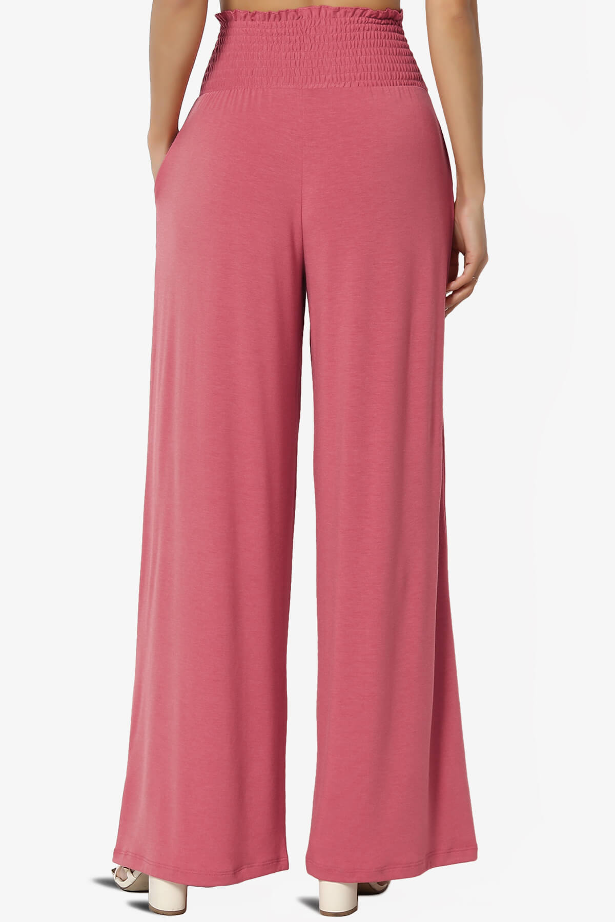 Estella Smocked Waist Lounge Pants ROSE_2