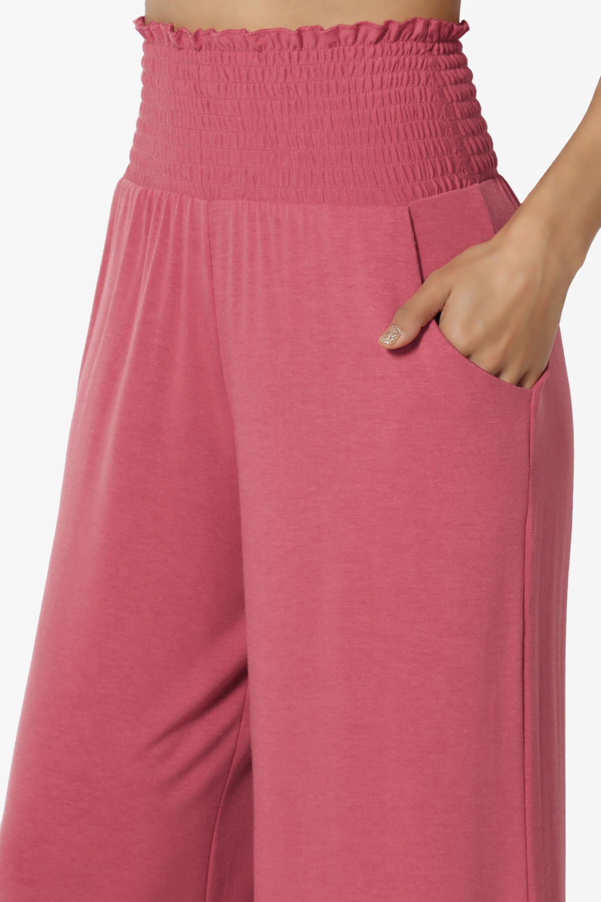 Estella Smocked Waist Lounge Pants ROSE_5