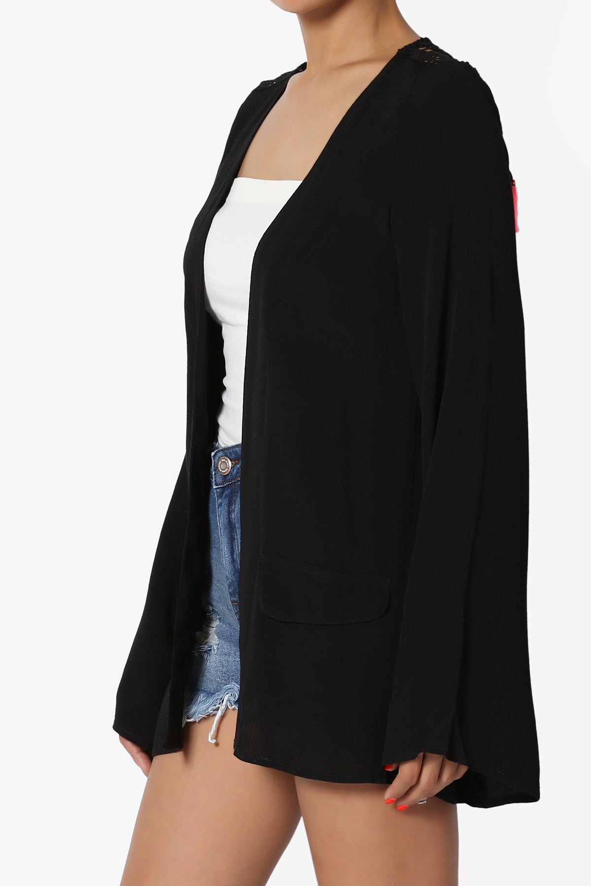 Christan Tassel Crochet Back Cardigan