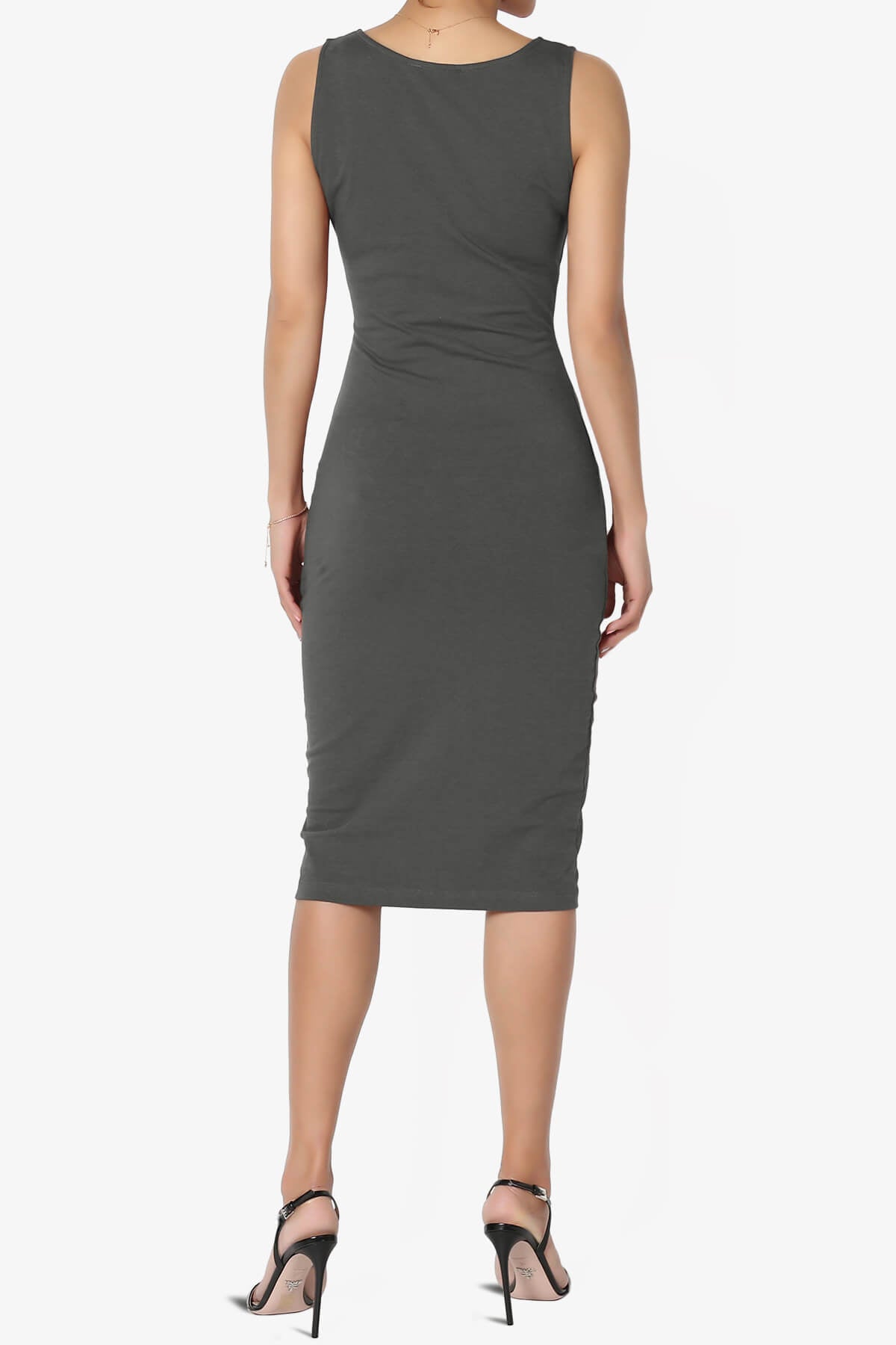 Fontella Sleeveless Square Neck Bodycon Dress ASH GREY_2