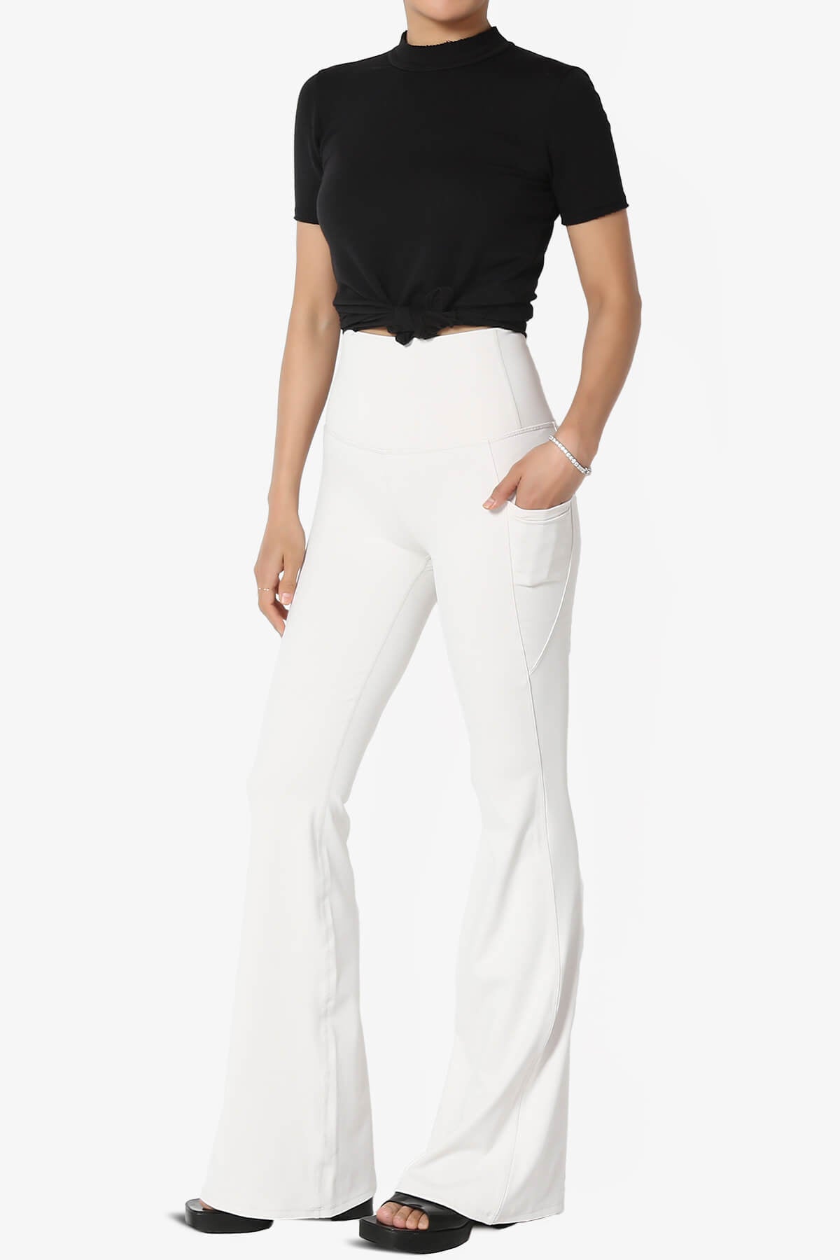 Gemma Athletic Pocket Flare Yoga Pants BONE_6