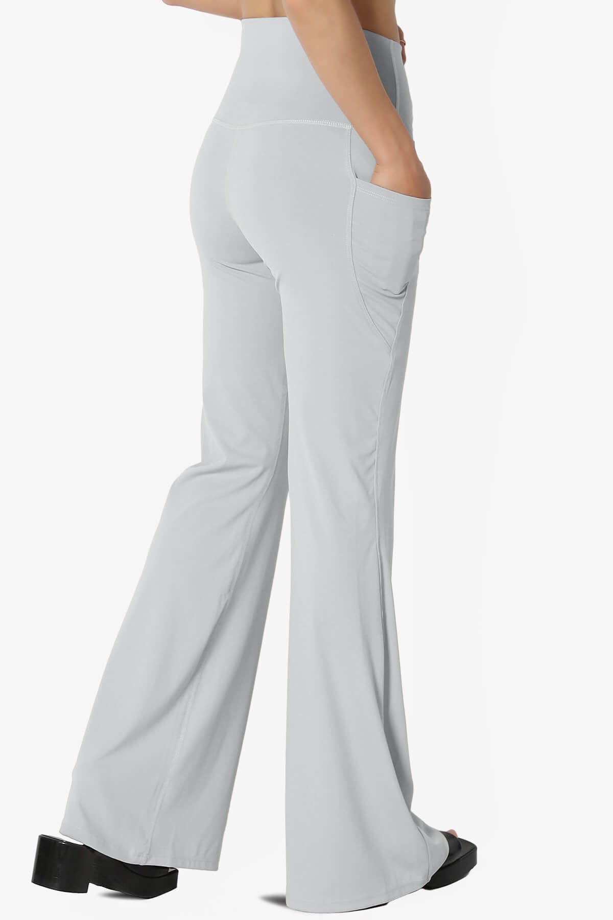 Gemma Athletic Pocket Flare Yoga Pants LIGHT GREY_4
