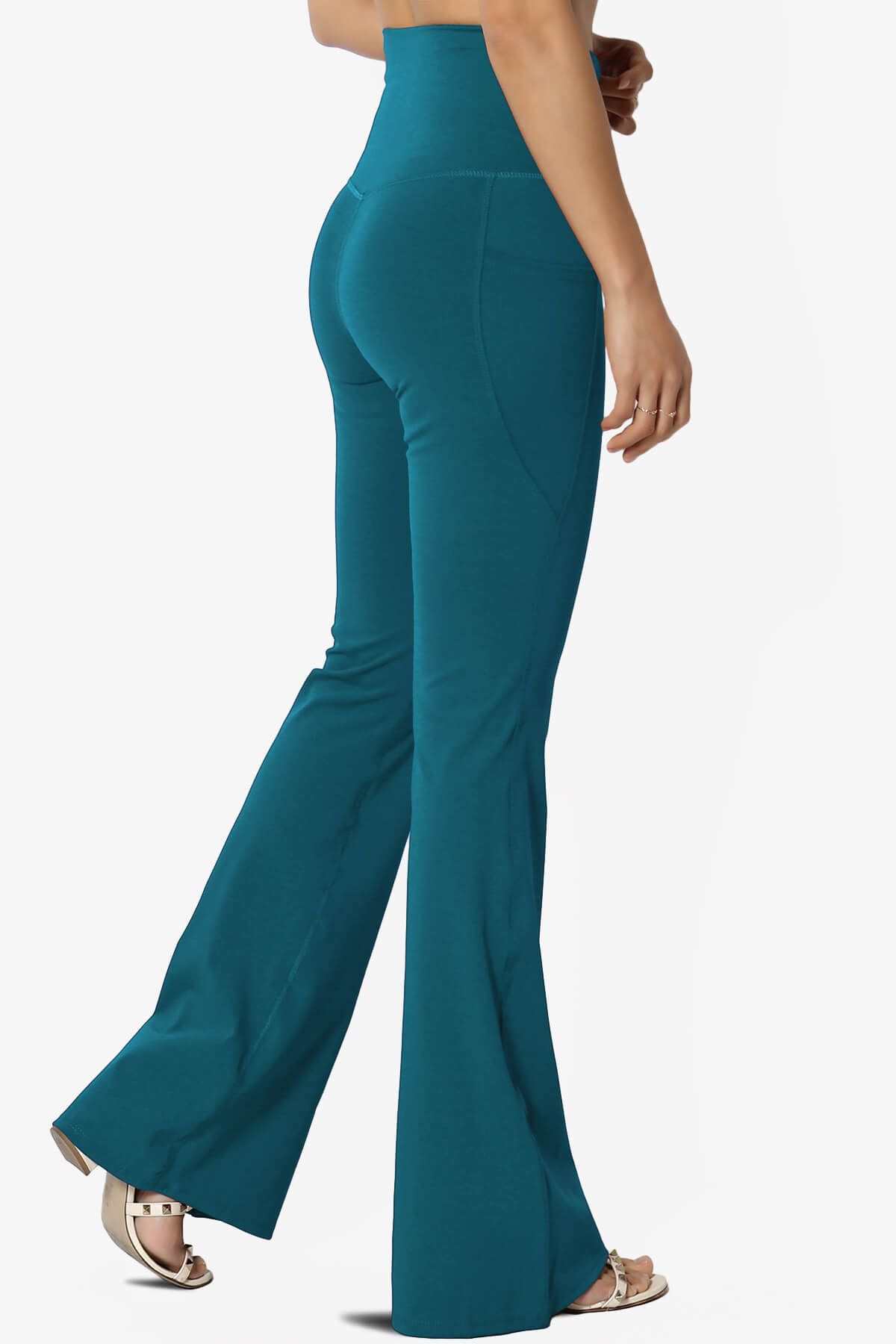 Gemma Athletic Pocket Flare Yoga Pants TEAL_4