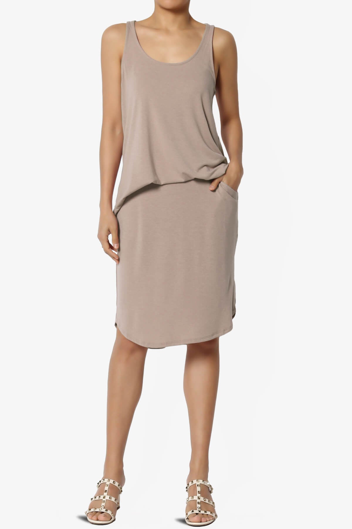 Hadyn Casual Elastic High Waist Straight Skirt LIGHT MOCHA_6