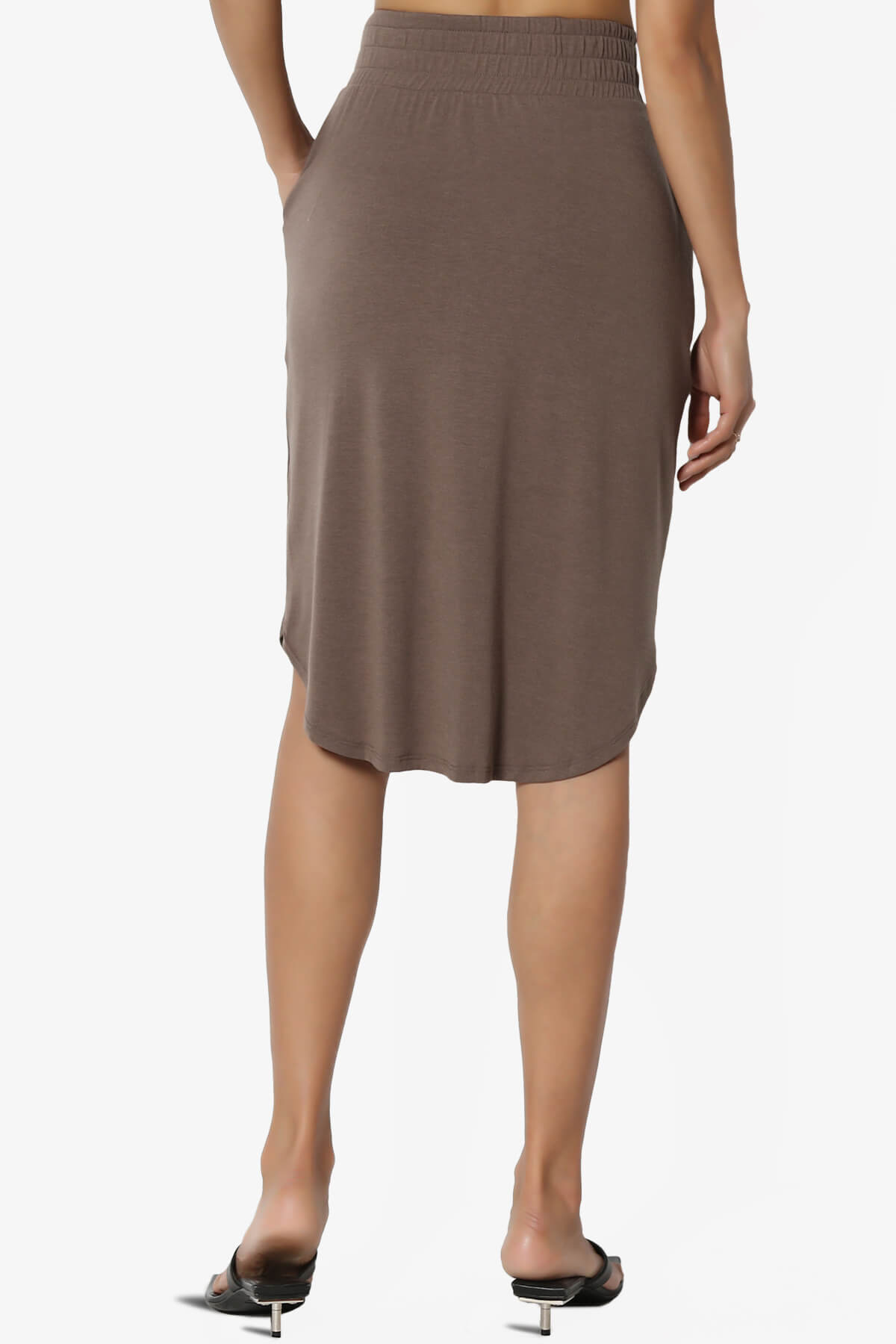 Hadyn Casual Elastic High Waist Straight Skirt MOCHA_2