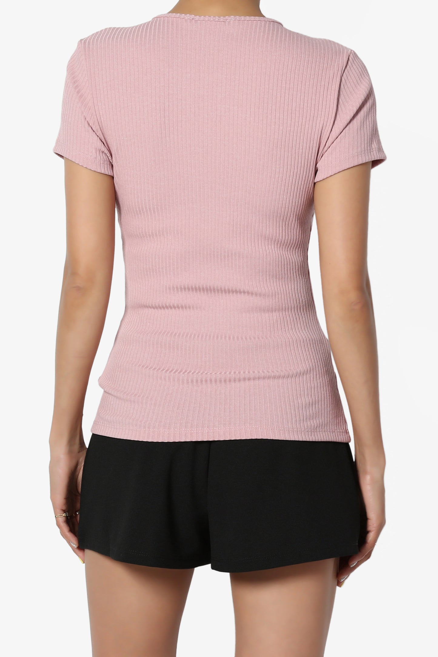 Kauai Fitted V-Neck Ribbed Top - TheMogan