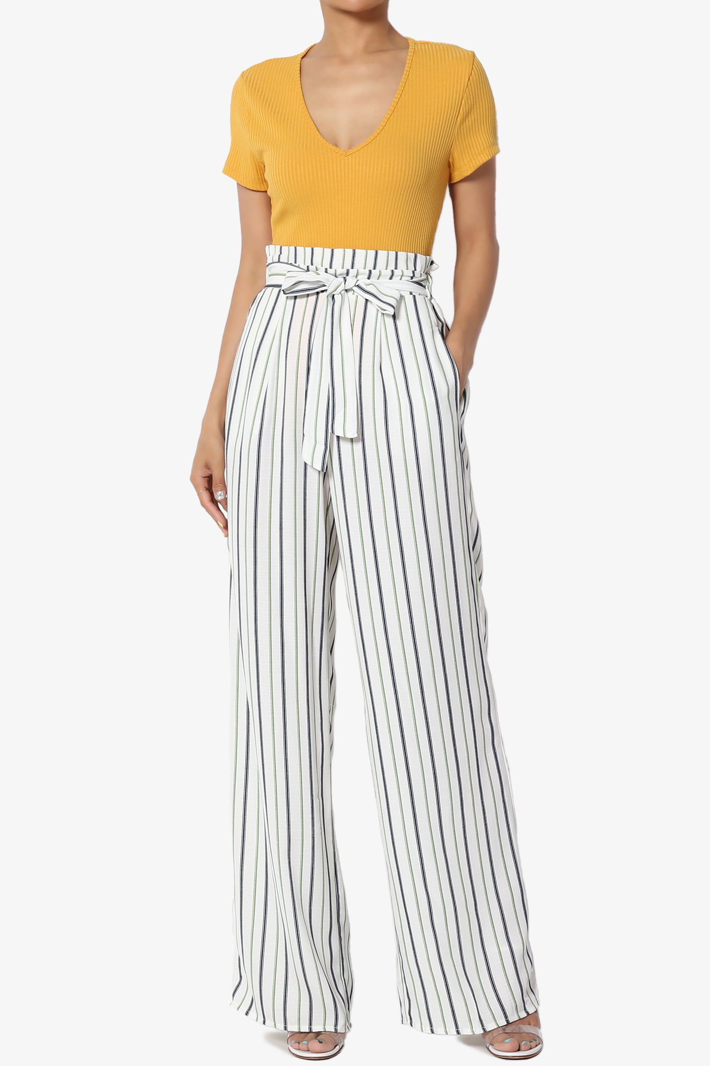 Kauai Fitted V-Neck Ribbed Top - TheMogan