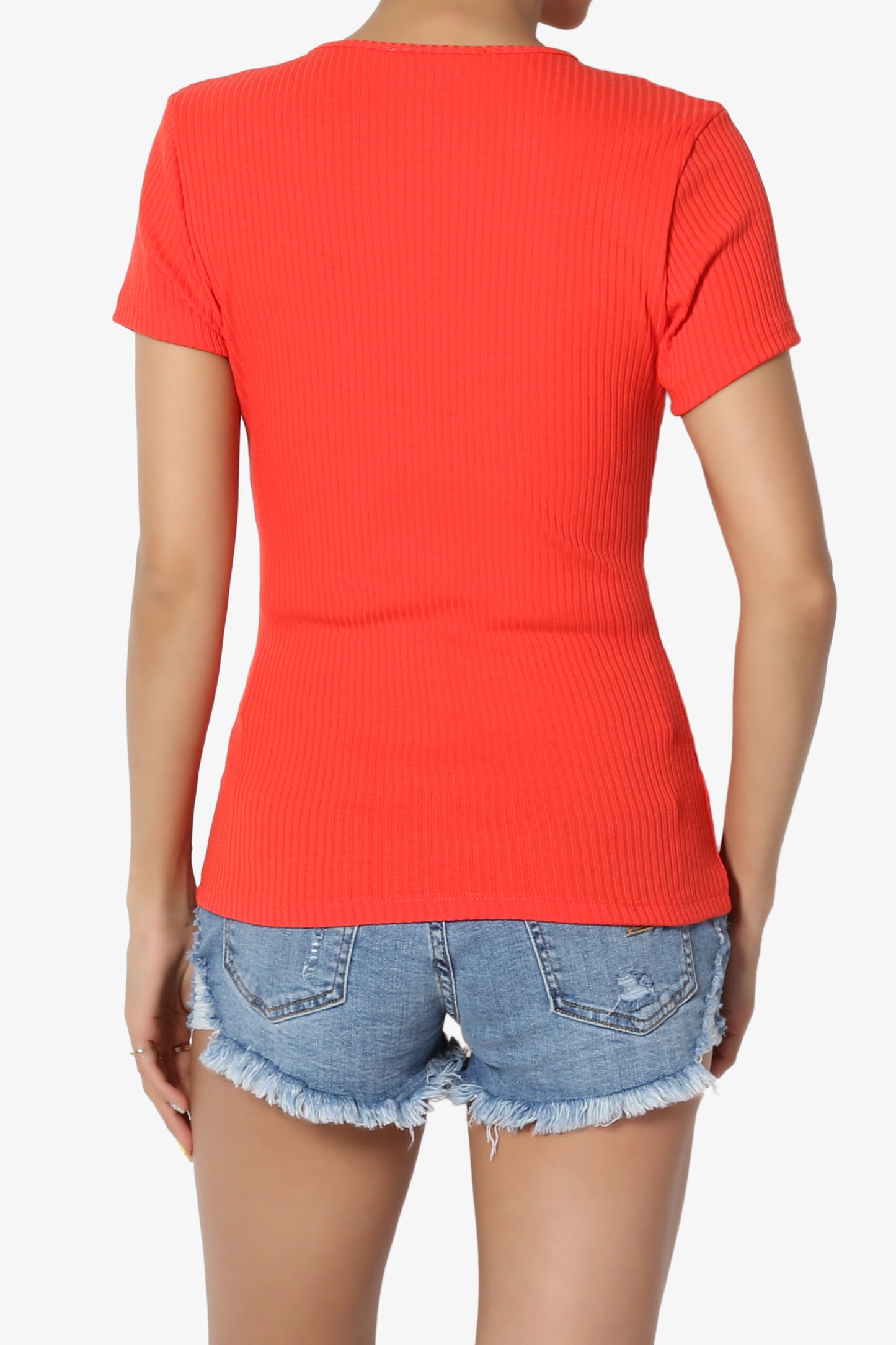 Kauai Fitted V-Neck Ribbed Top - TheMogan