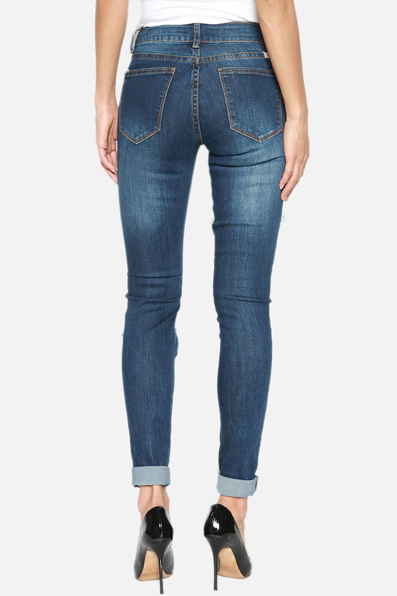 Rylee Distressed Shredded Skinny Jeans DARK_2