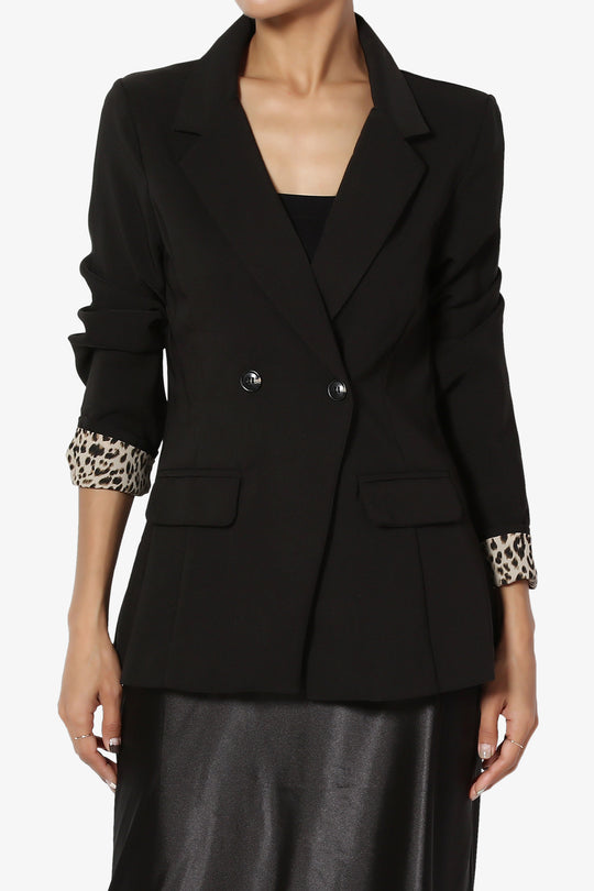 Louisah Double Breasted Crepe Blazer