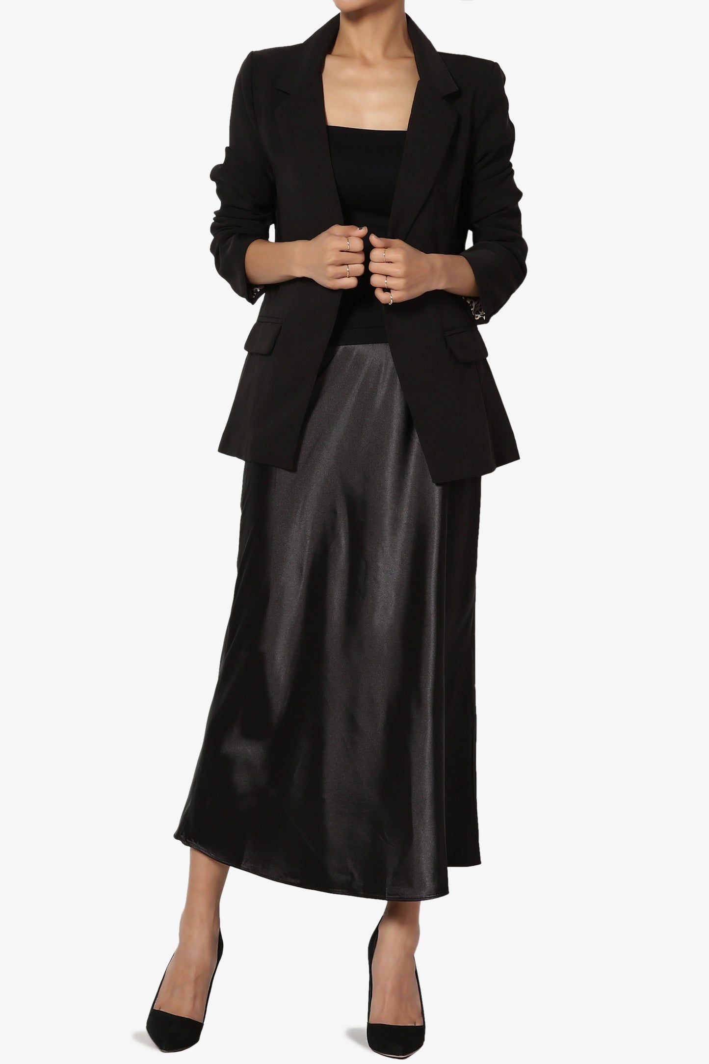 Louisah Double Breasted Crepe Blazer - TheMogan