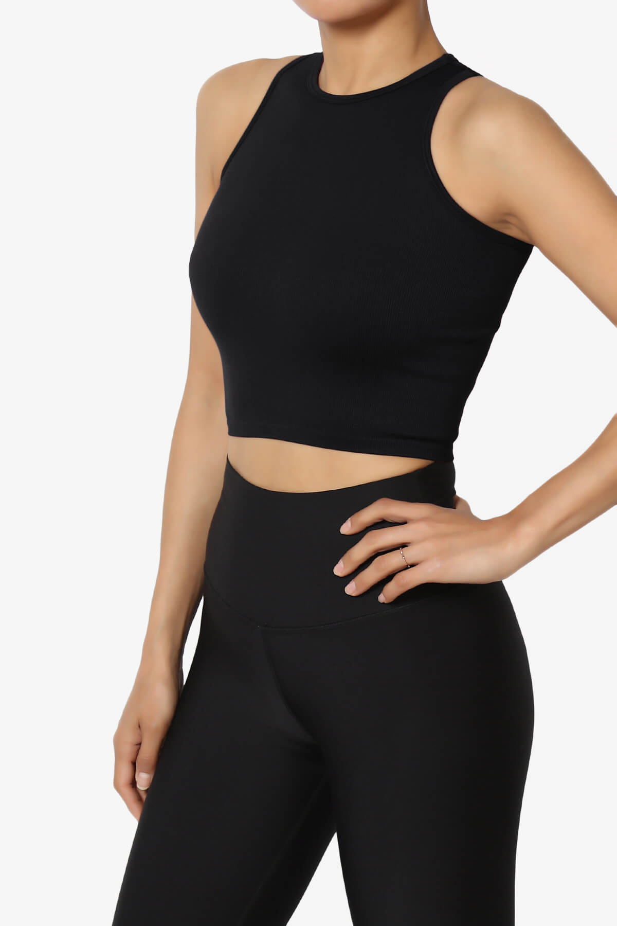 Jessa Ribbed Seamless Crop Tank Top BLACK_3