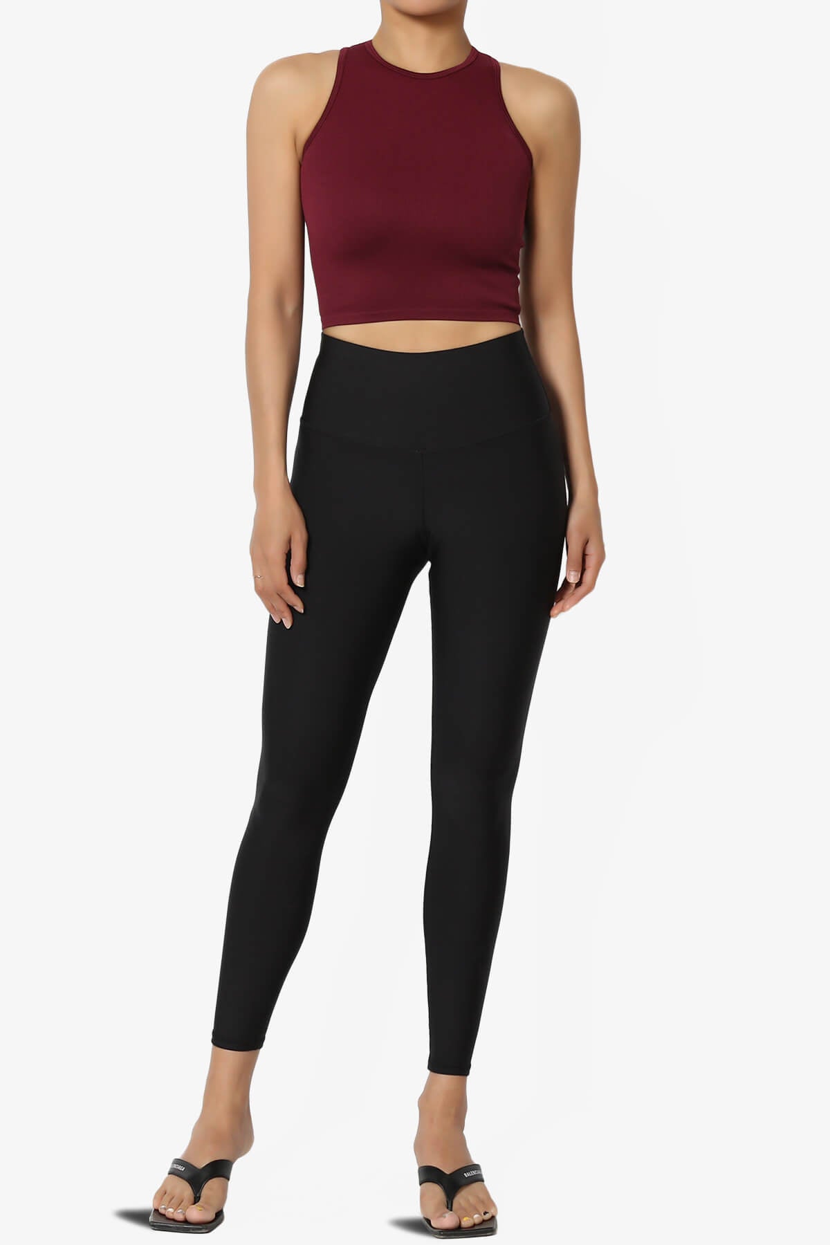 Jessa Ribbed Seamless Crop Tank Top BURGUNDY_6