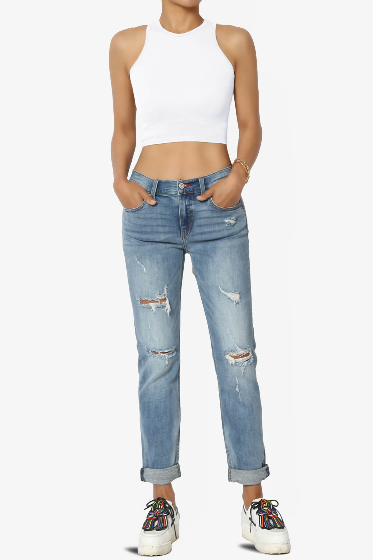 Jessa Ribbed Seamless Crop Tank Top WHITE_6