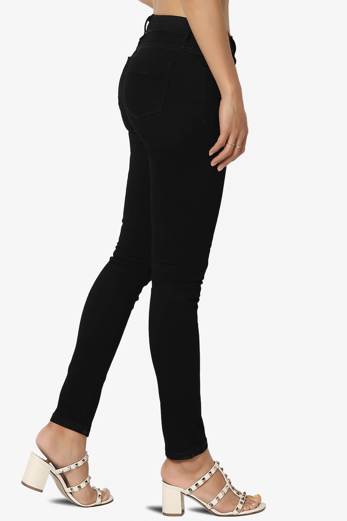 Jigott Knee Dart Washed Skinny Jeans BLACK_4