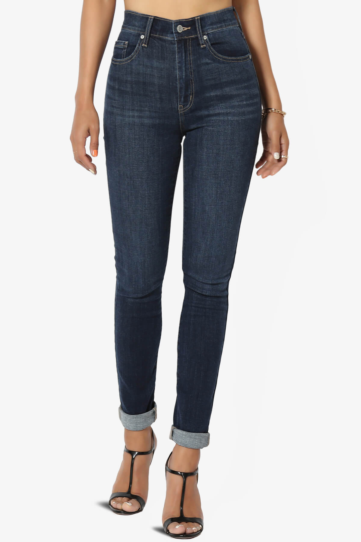 Jude High Rise Ankle Skinny Jeans in Bseat DARK_1