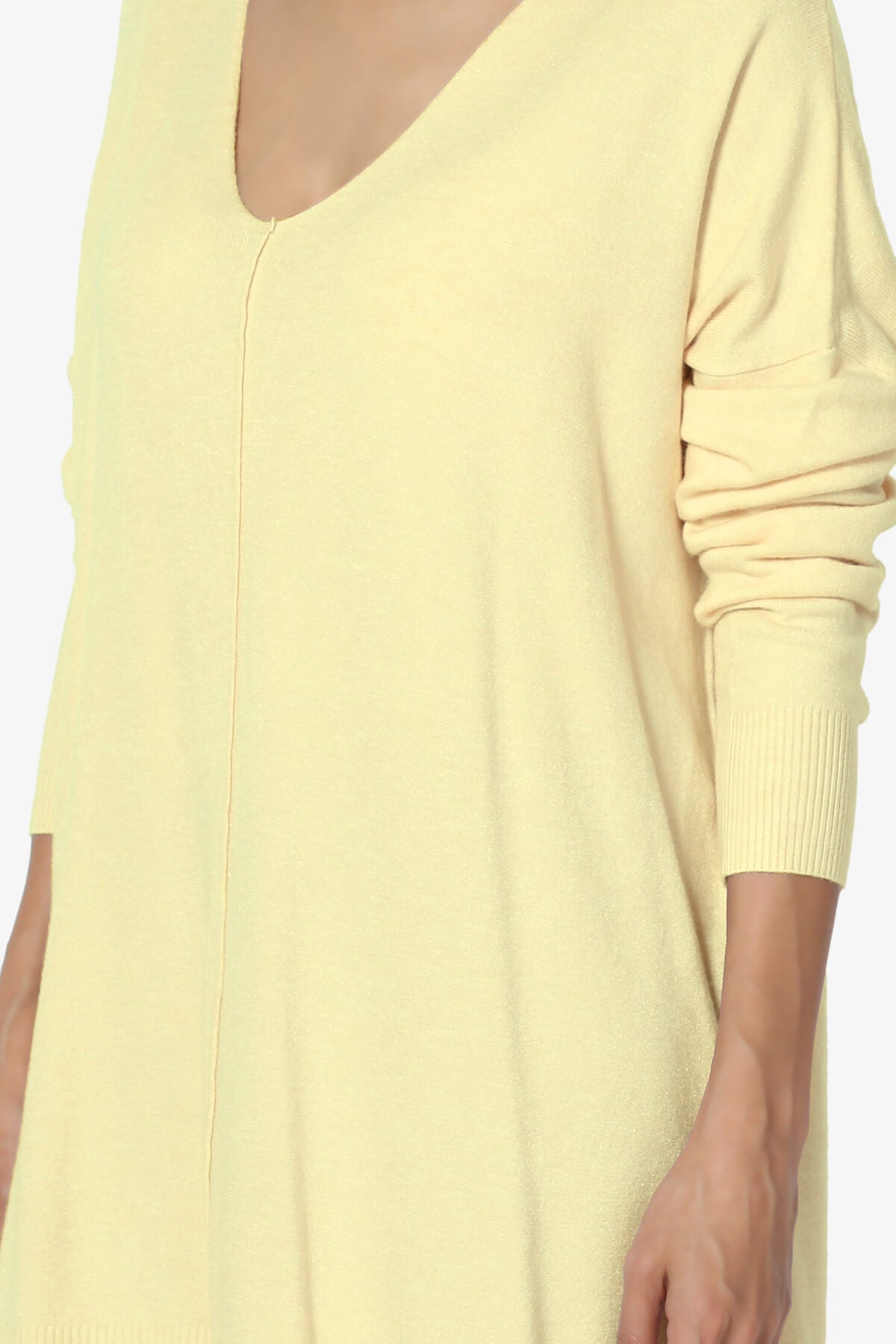 Katana Front Seam V-Neck Knit Sweater BANANA_5