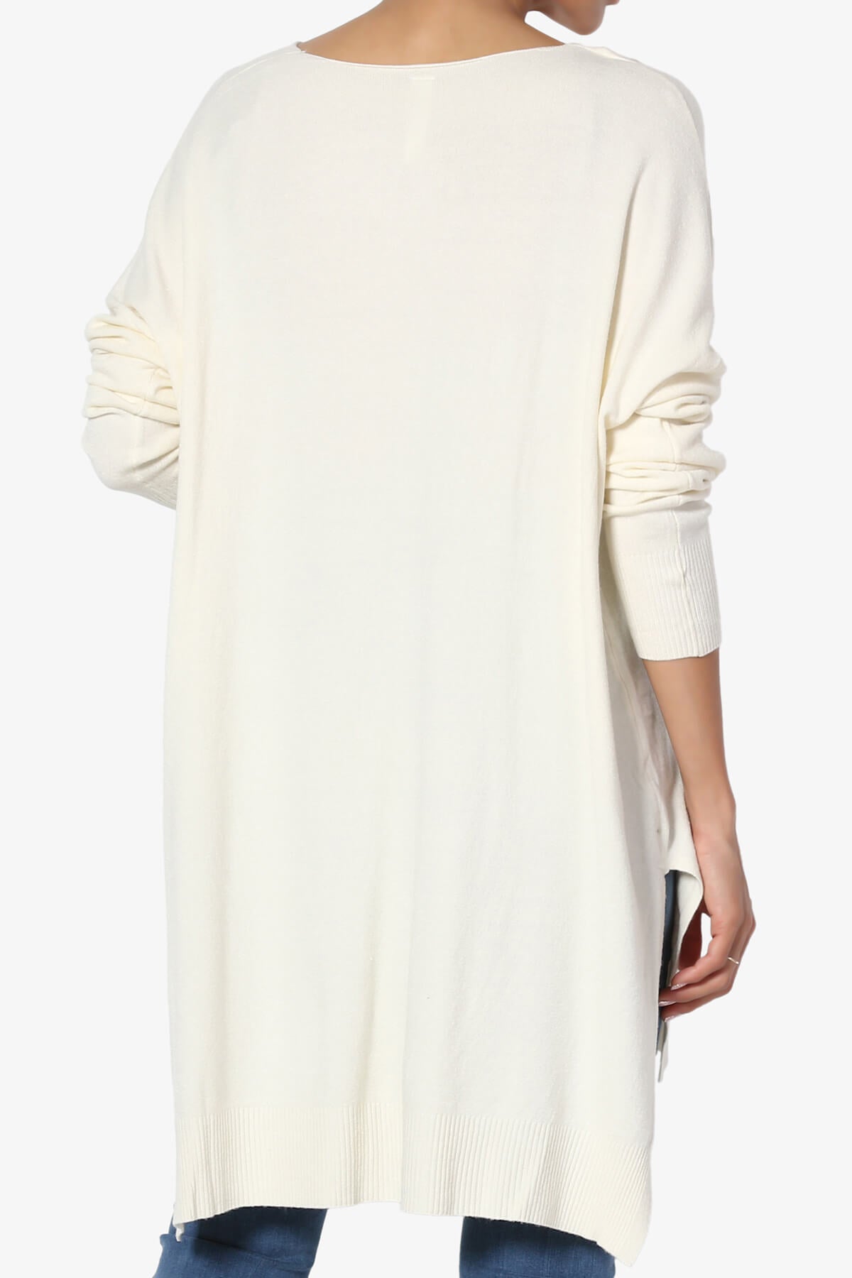 Katana Front Seam V-Neck Knit Sweater CREAM_2