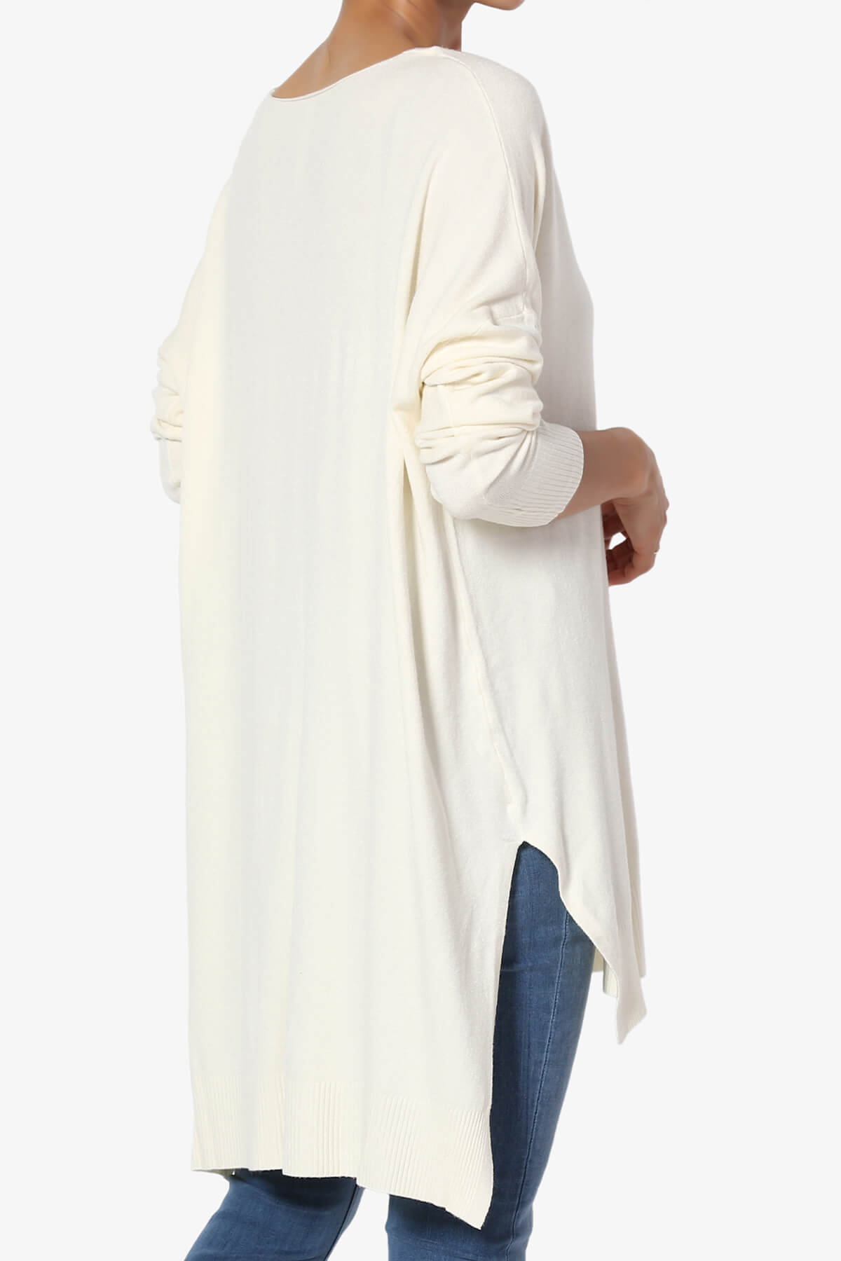 Katana Front Seam V-Neck Knit Sweater CREAM_4