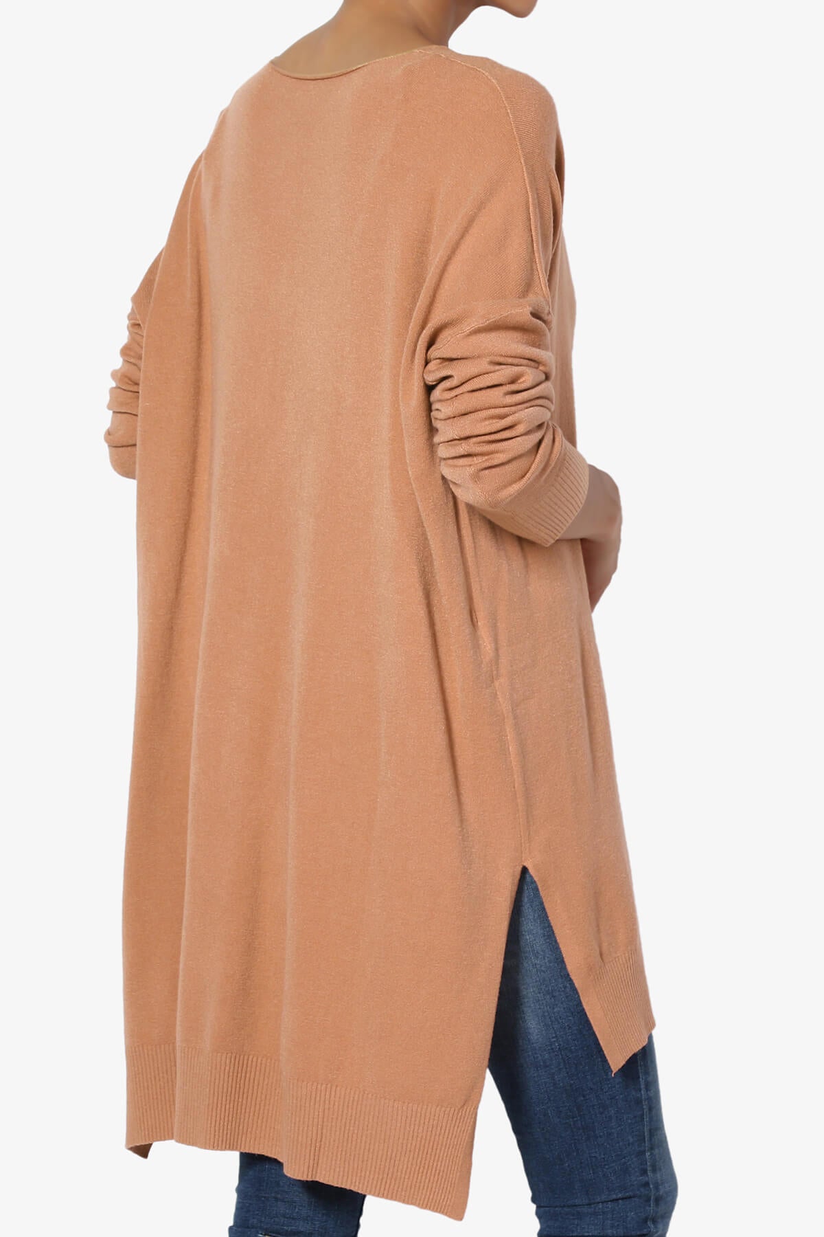 Katana Front Seam V-Neck Knit Sweater EGG SHELL_4