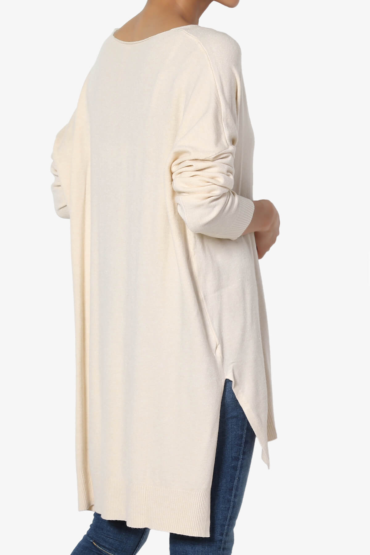 Katana Front Seam V-Neck Knit Sweater TAUPE_4