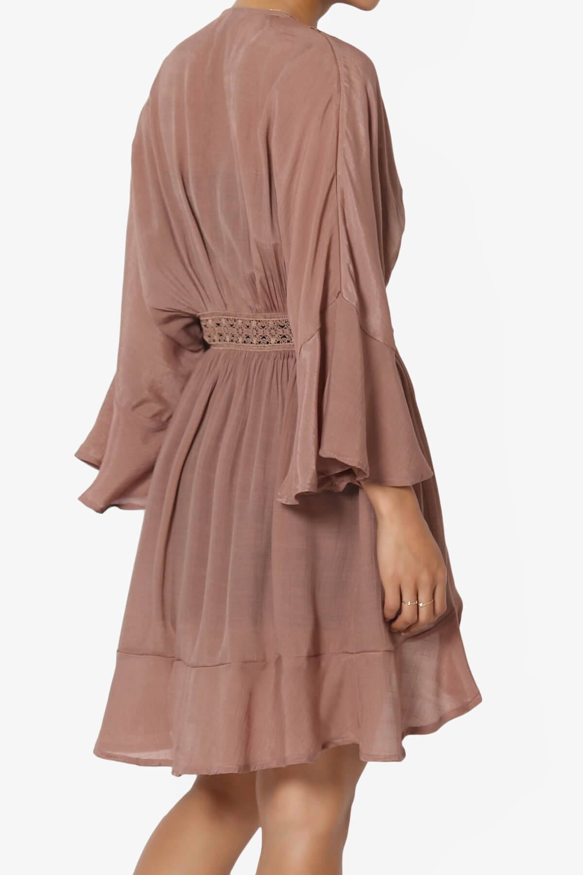 Kayla Lace Trim Kaftan COCOA_4