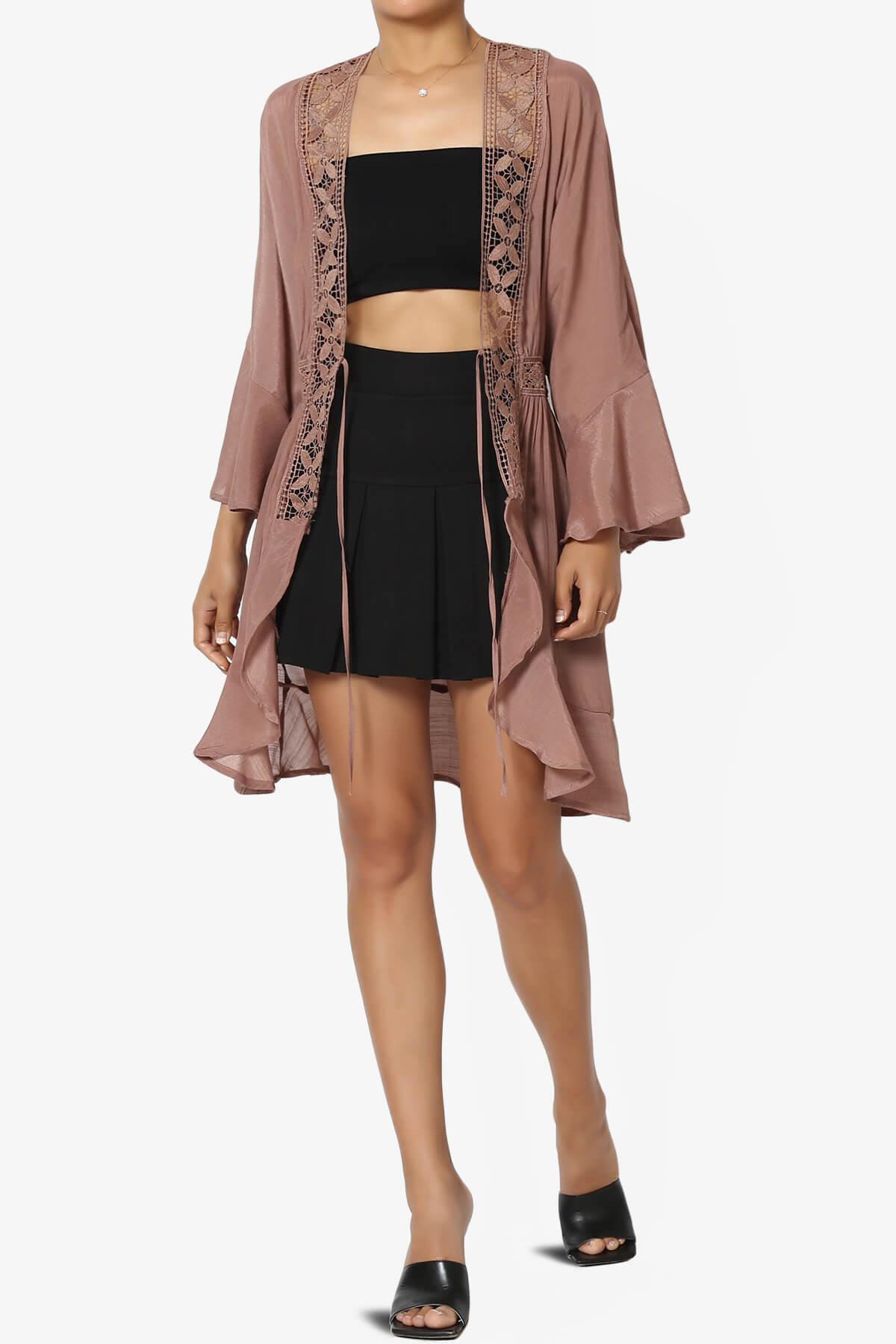 Kayla Lace Trim Kaftan COCOA_6